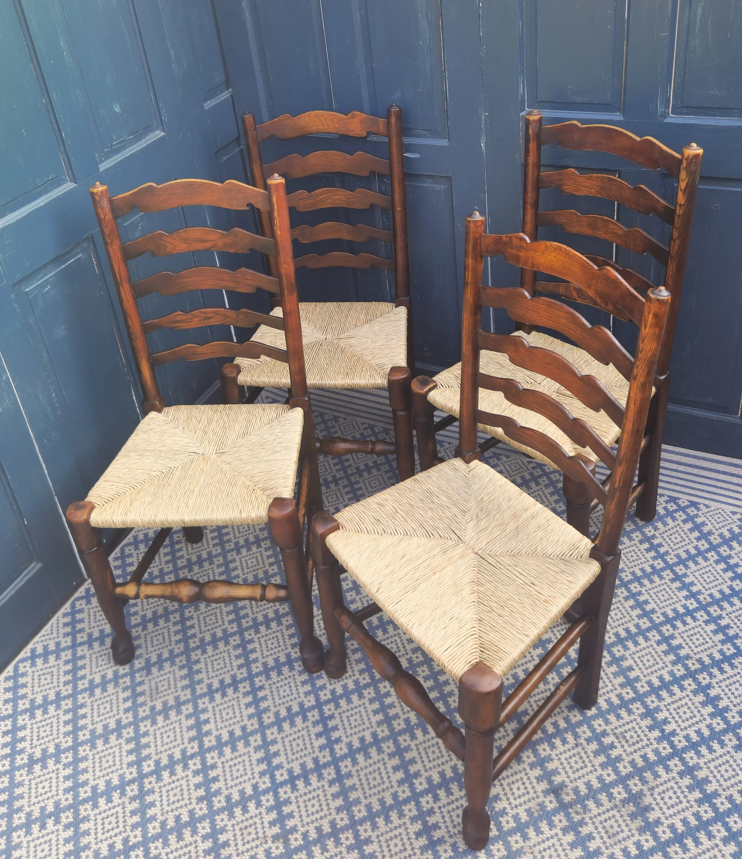 Set of 4 Arts & Crafts rush seats 4.jpg