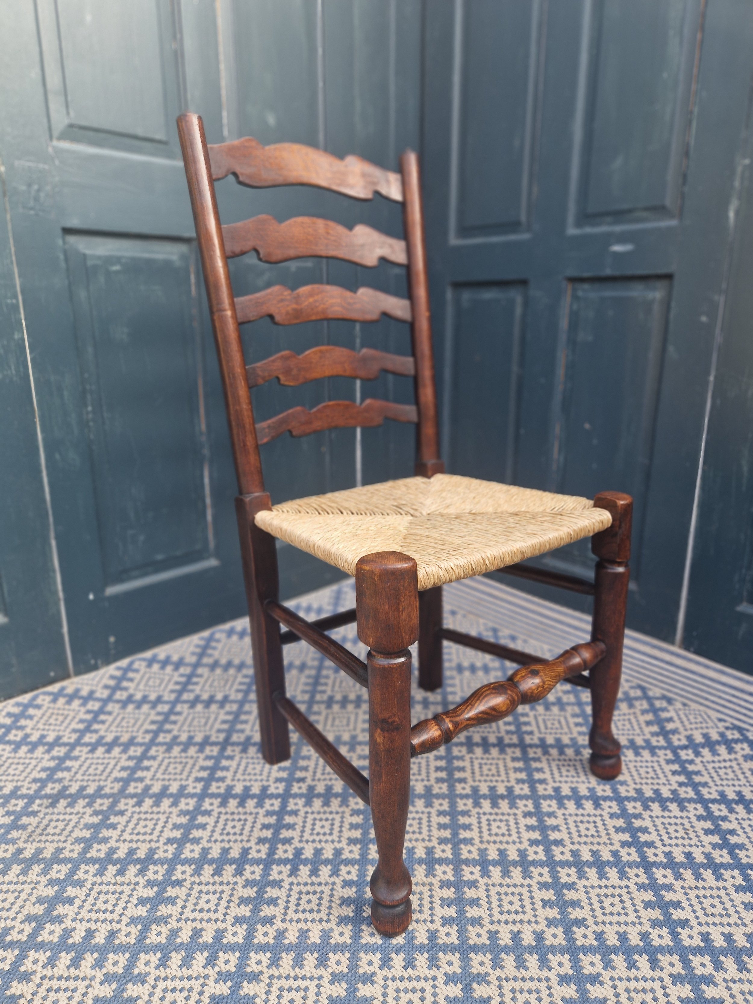 Set of 4 Arts & Crafts rush seats 11.jpg