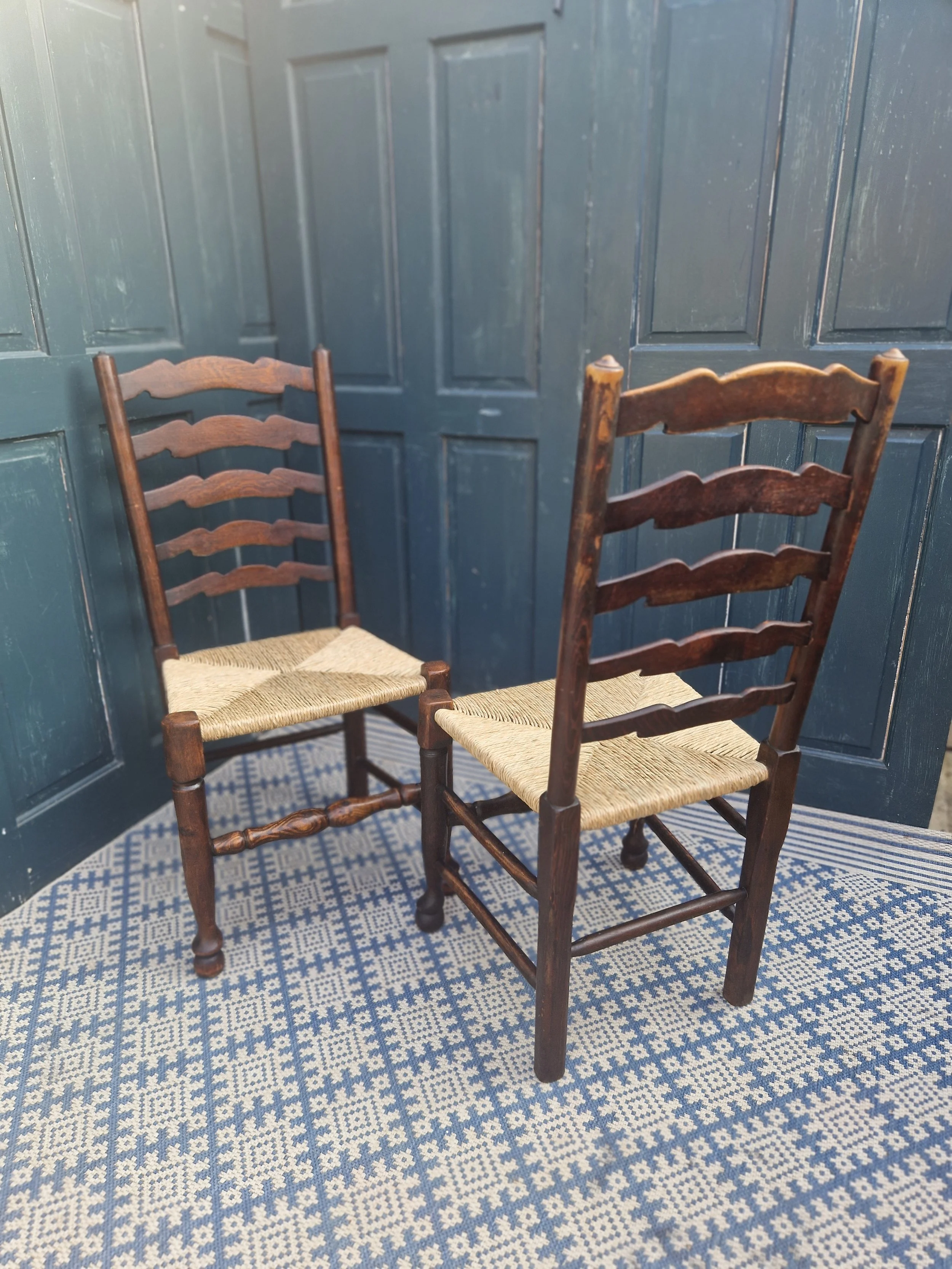 Set of 4 Arts & Crafts rush seats 8.jpg