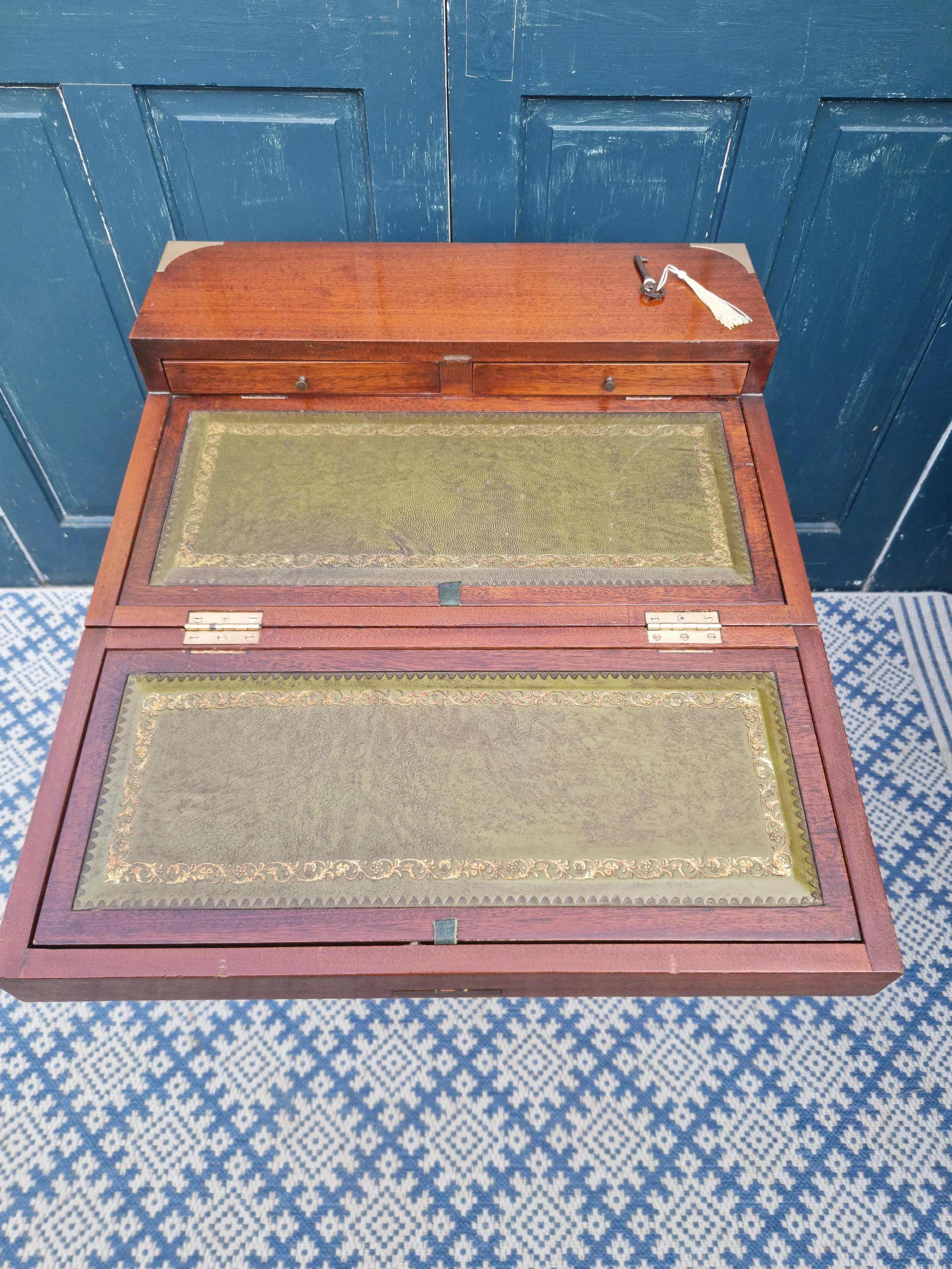 Mahogany Campaign-Style Secretaire Chest 8.jpg