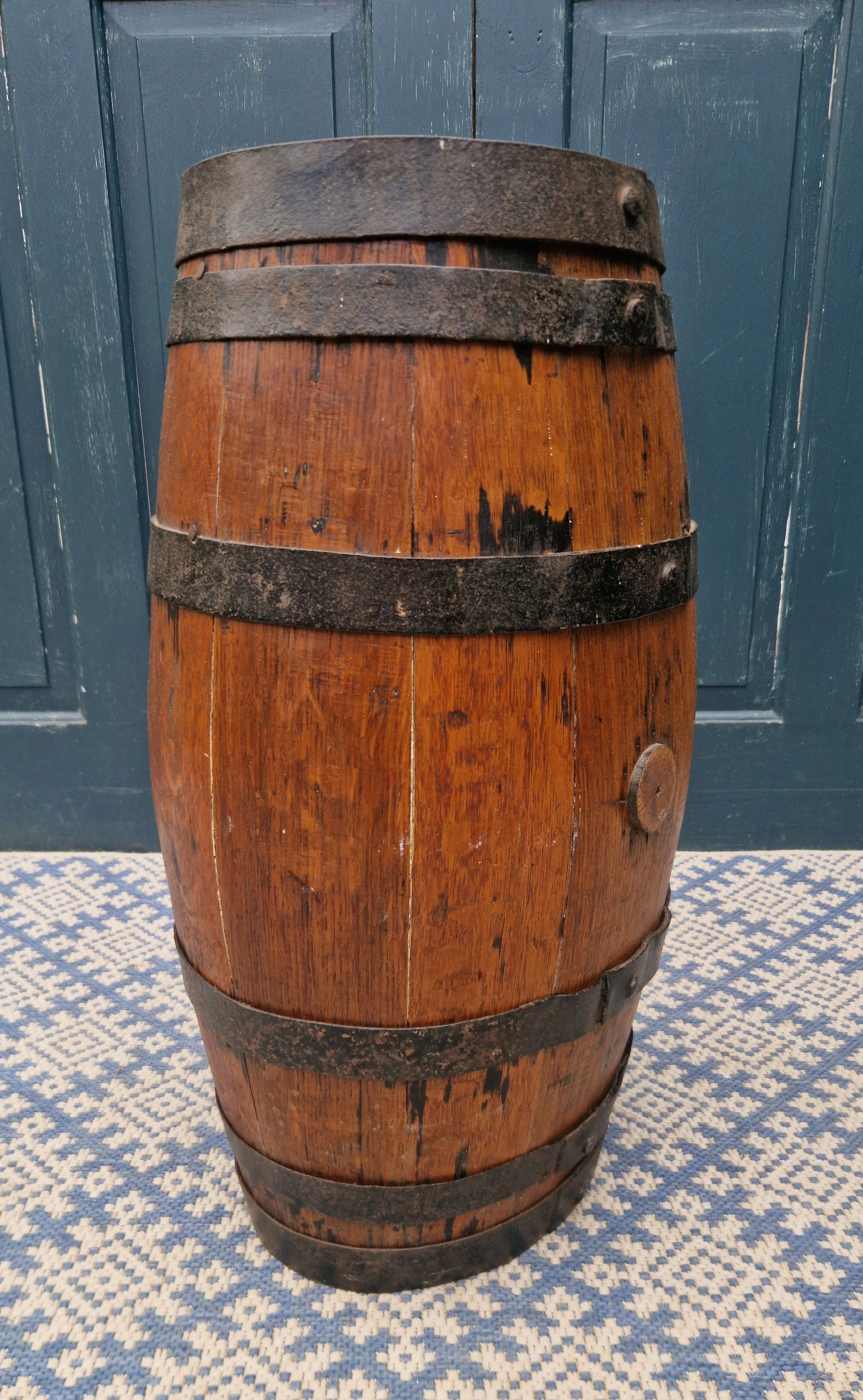 Wrough Iron and oak stick stand 3.jpg