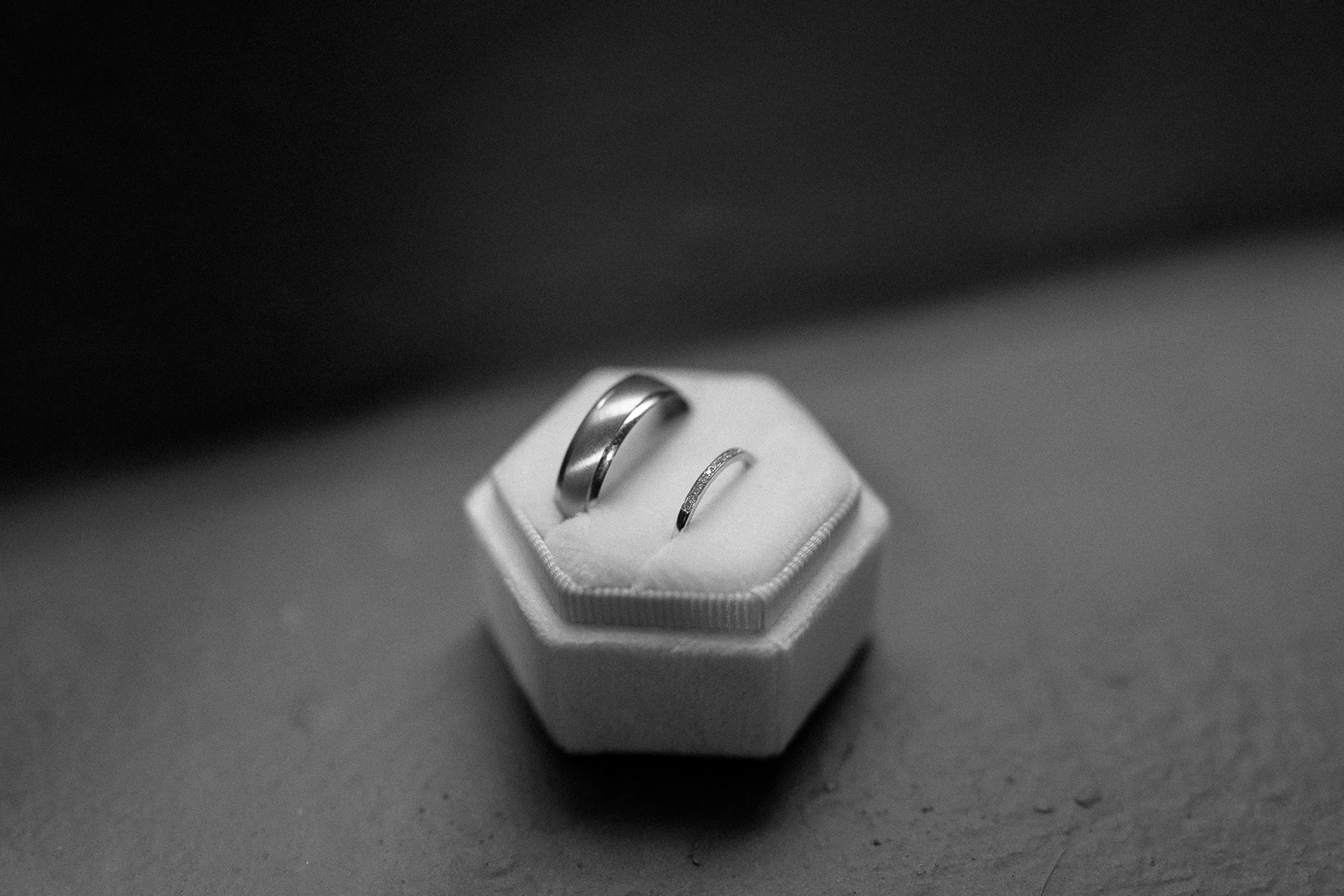 Bride and Groom's rings at Whitworth Locke in Manchester