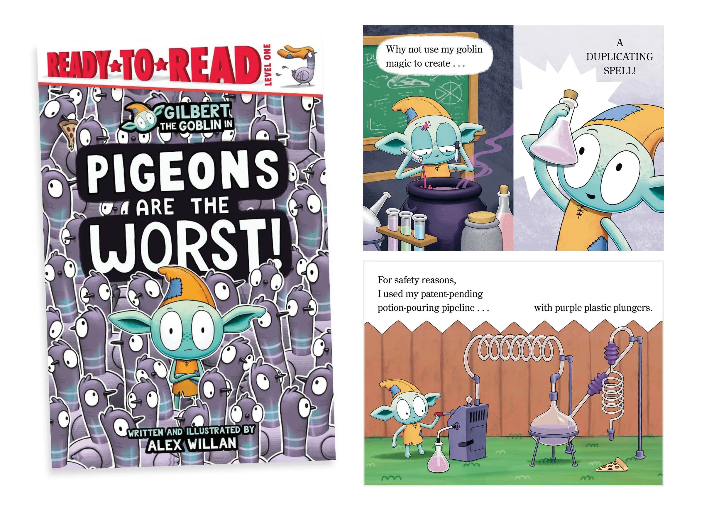  Ready-to-Read “Pigeons are the Worst” written and illustrated by Alex Willan. Series and book art direction and design by Julia Shea. Published by Simon Spotlight Fall 2026. 