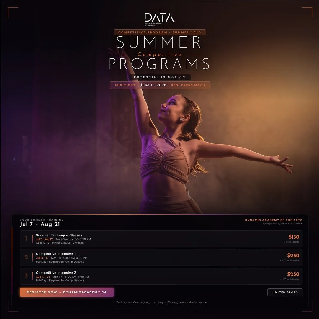 💜 Your summer. Your choice. Your transformation.

🩰 Build your foundation with Summer Elite Technique - 5 weeks of turns, jumps, lines, conditioning, and artistry. Tuesdays &amp; Wednesdays, 4:30&ndash;6:30 PM. Ages 5&ndash;18. $130.

🔥 Go all-in 