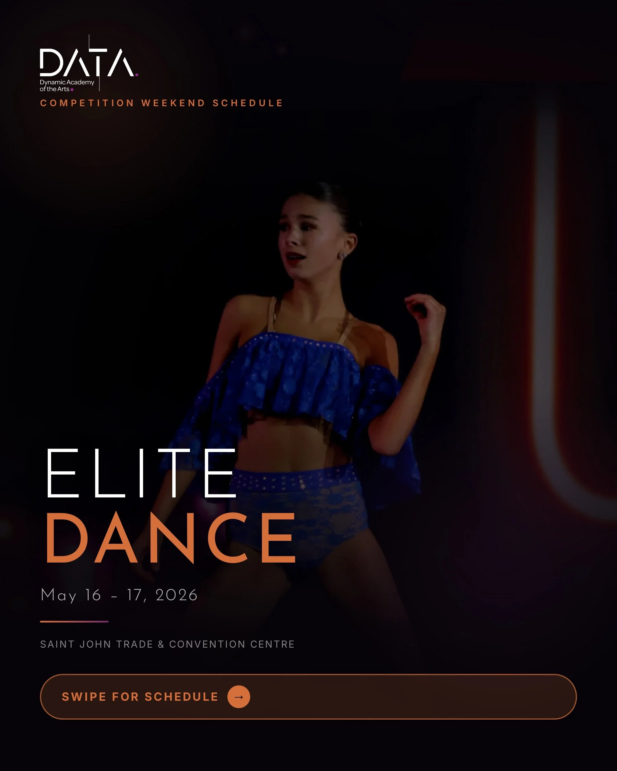 The countdown is on&hellip; Elite Dance Productions weekend is here! 💜✨

After two incredible competitions, our DATA dancers are ready to hit the stage for competition 3 of 4 at the Saint John Trade &amp; Convention Centre. 🔥

This team has been wo