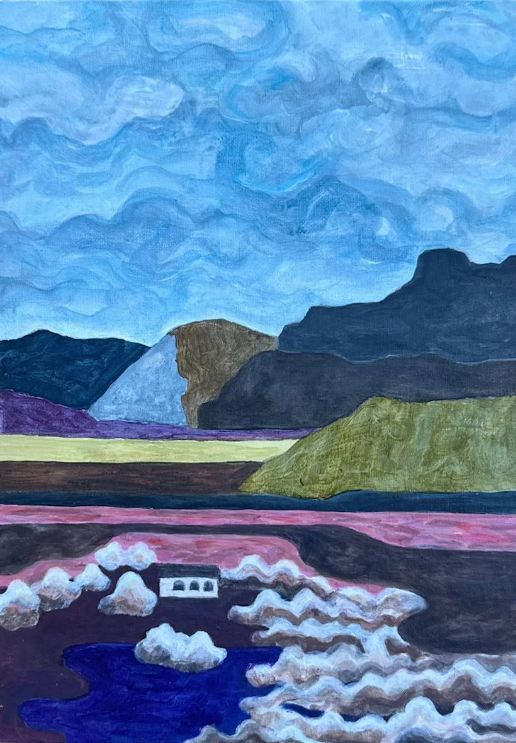 Cotton Fields 

Acrylic on panel 

35,6. x 25,4cm 