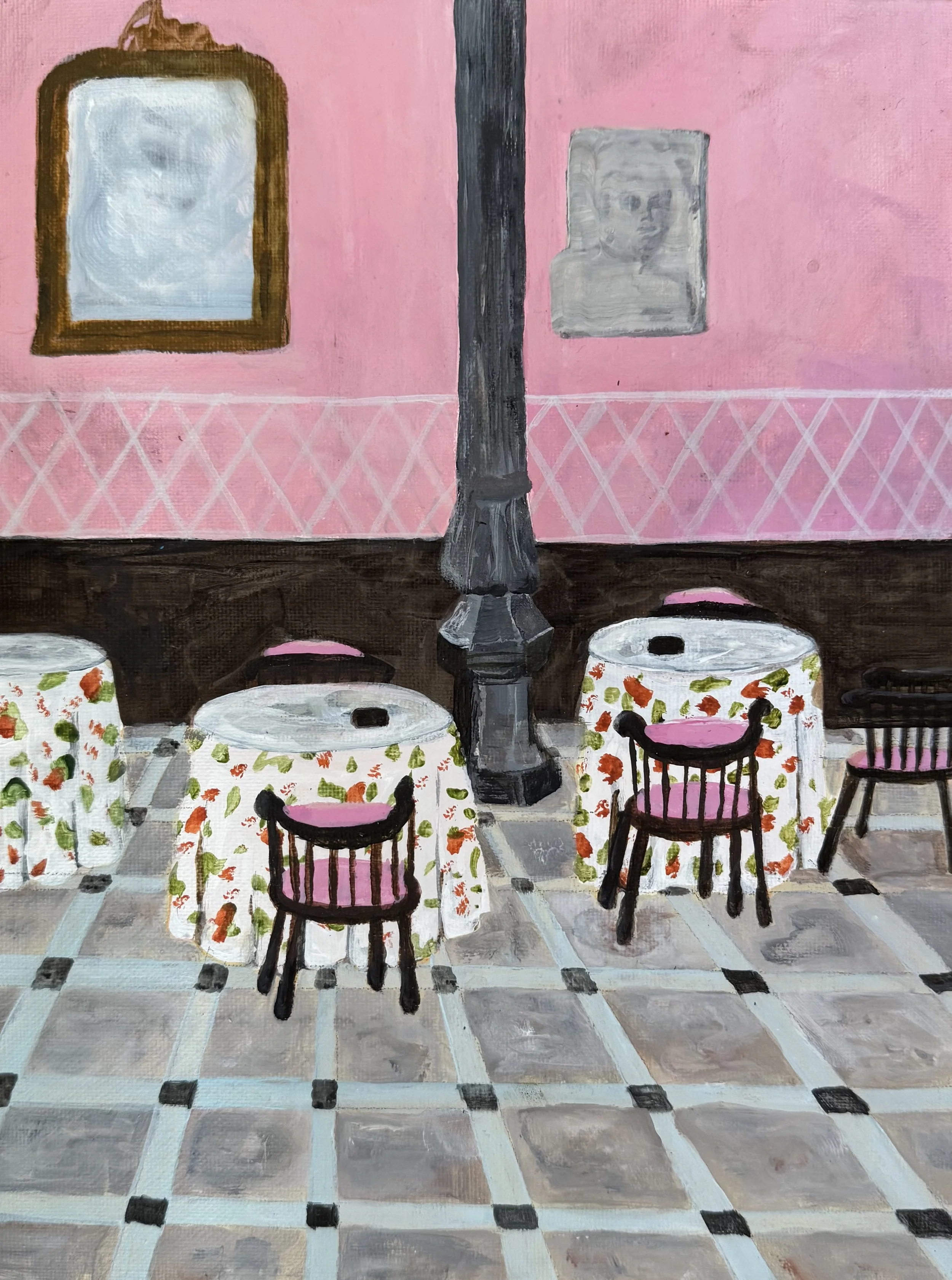 Cafe El Jardin 

Acrylic on canvas 2025 

24x30cm 