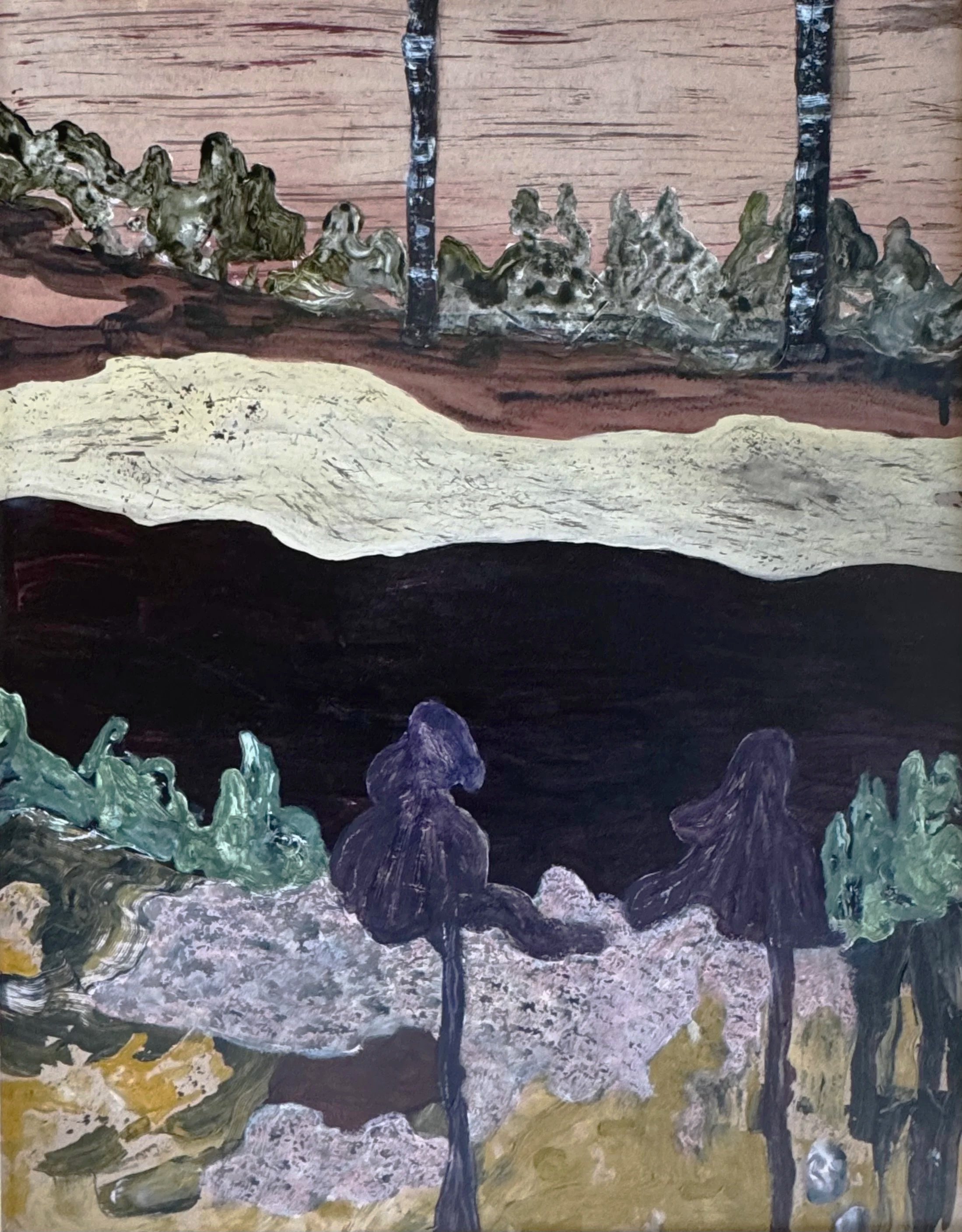 Two Inc Sponges 

- Acrylic and oil on panel 2026. 

40x50cm 