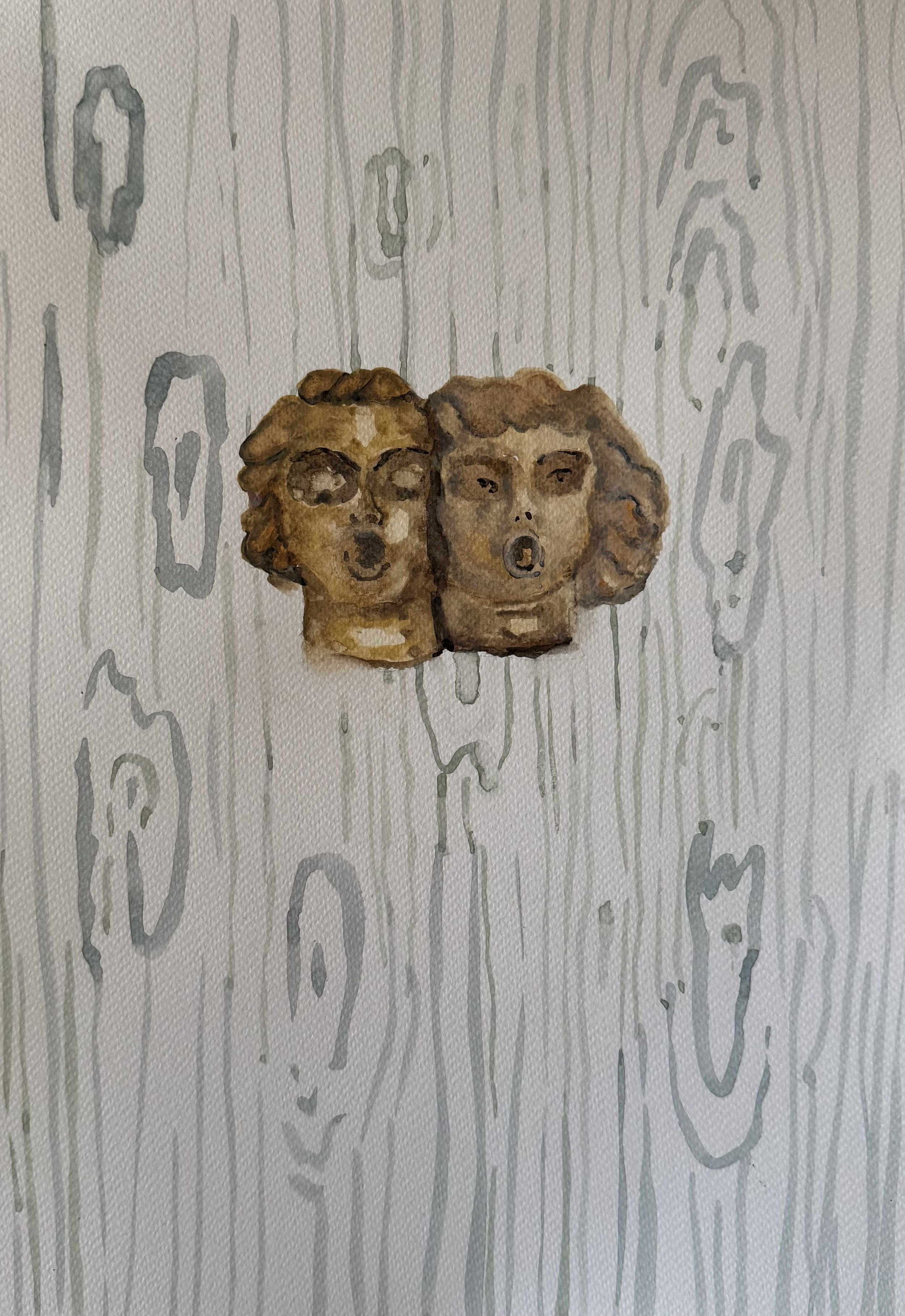 the head on the door
watercolor on paper 2025
30x40cm