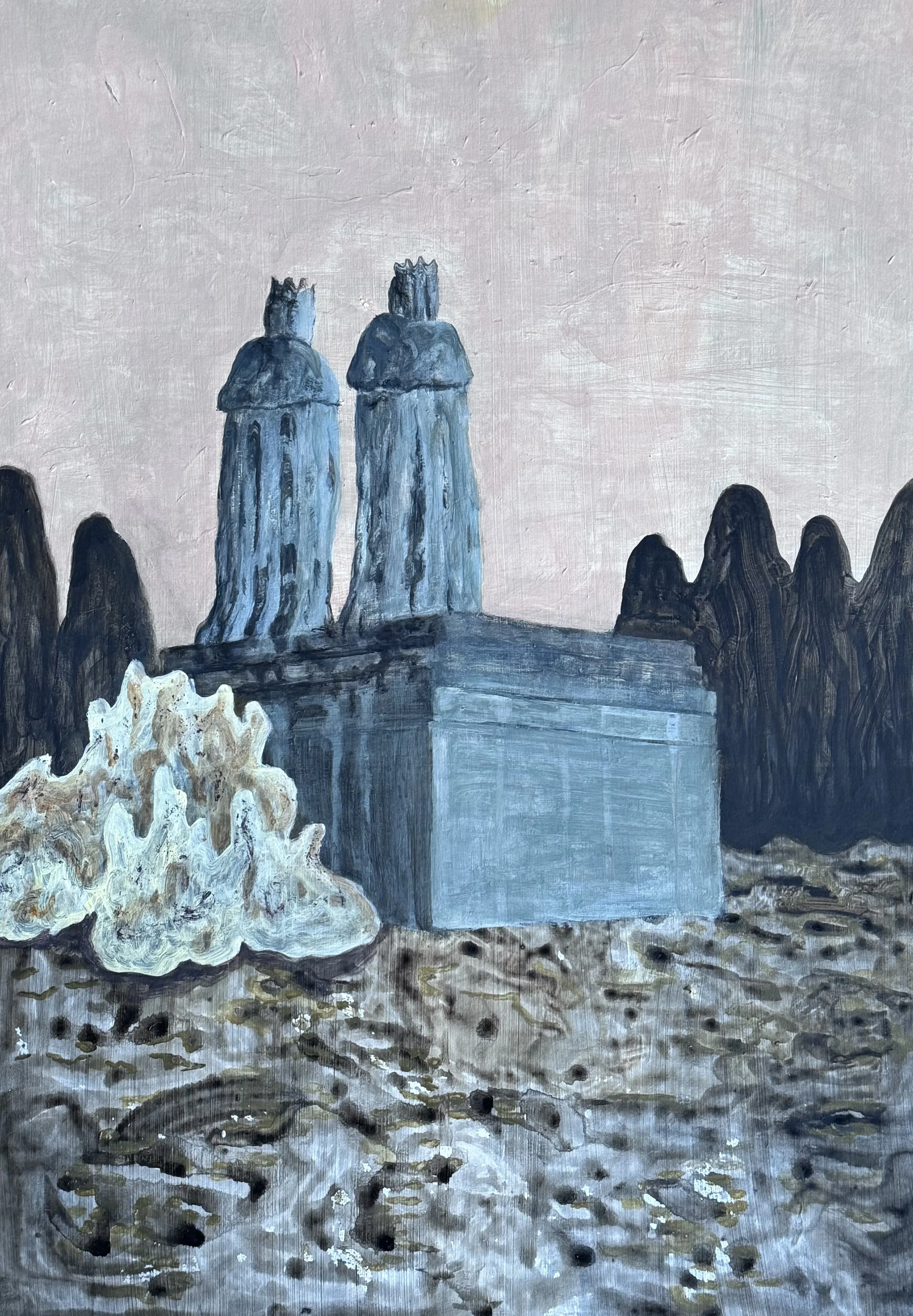Two Kings. Acrylic and Inc on cardboard. 42x59cm 
