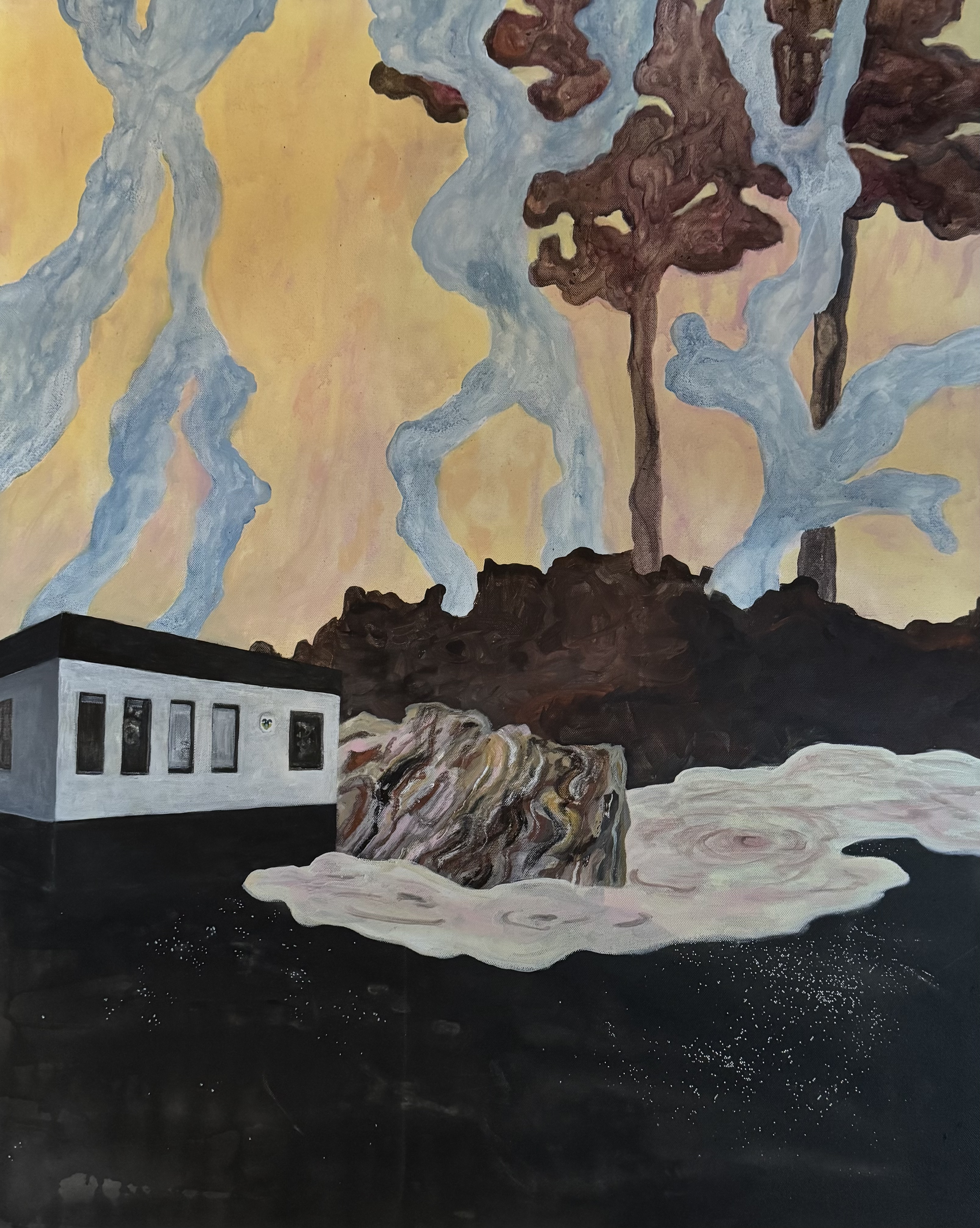 The Embassy 

Acrylic on canvas 2025 

80x100cm 