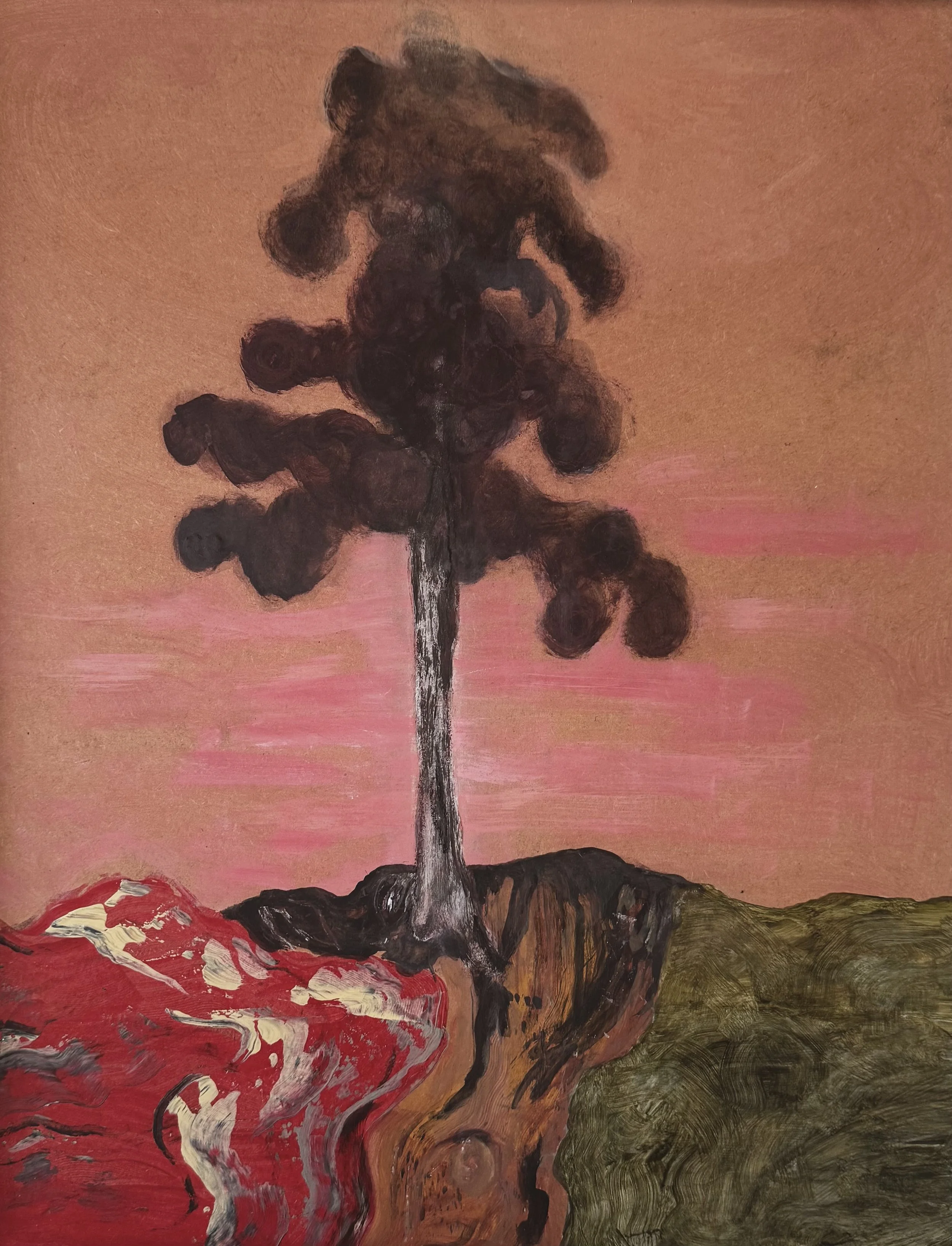 The Fool on the Hill (SOLD) 

- Acrylic on panel 2026. 

45x50cm 