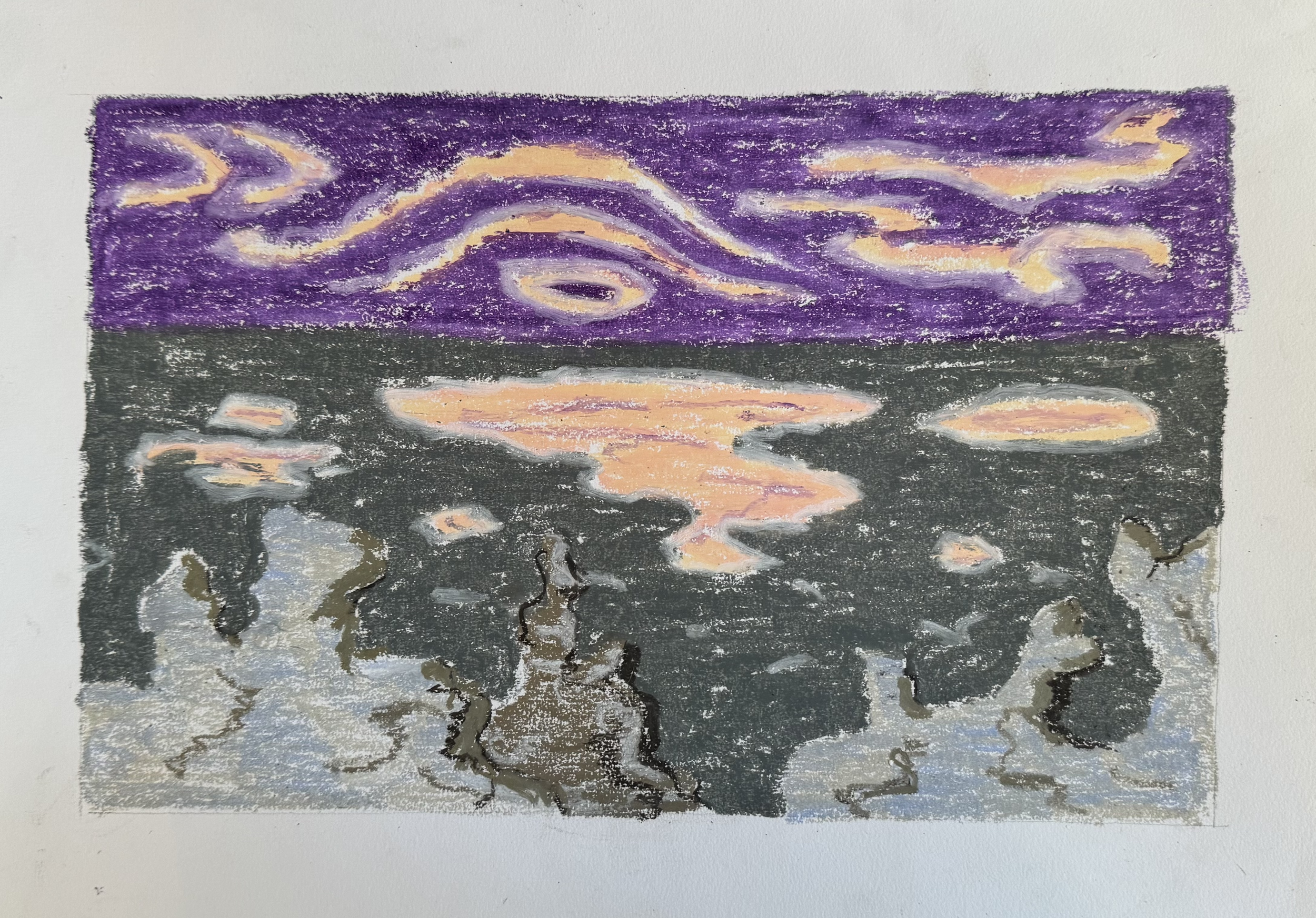 By the Sea 

Oil pastel on paper 2025 