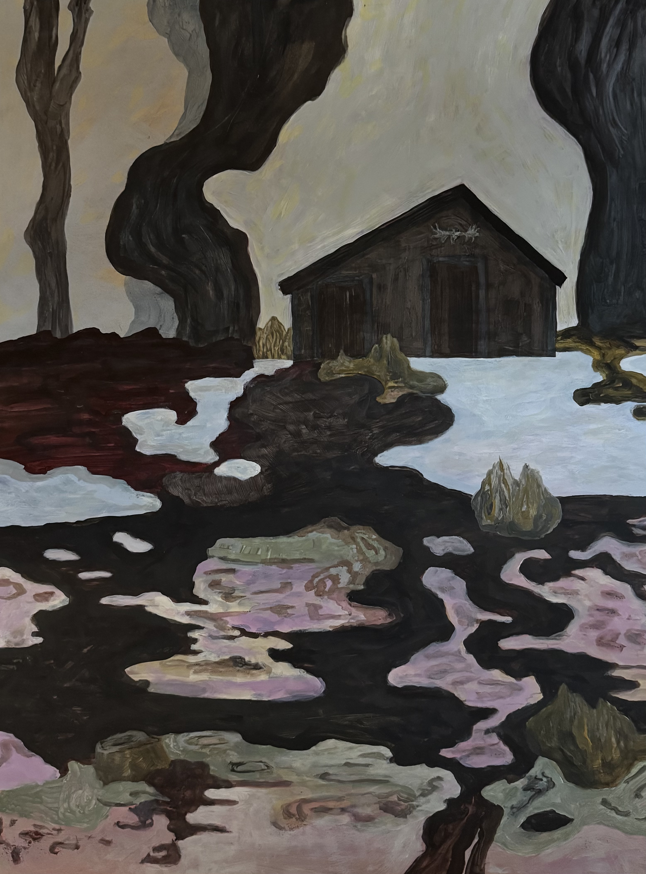 House of Family Bear 

Oil and Acrylic on panel 2025 

60,5 x 80,5cm 