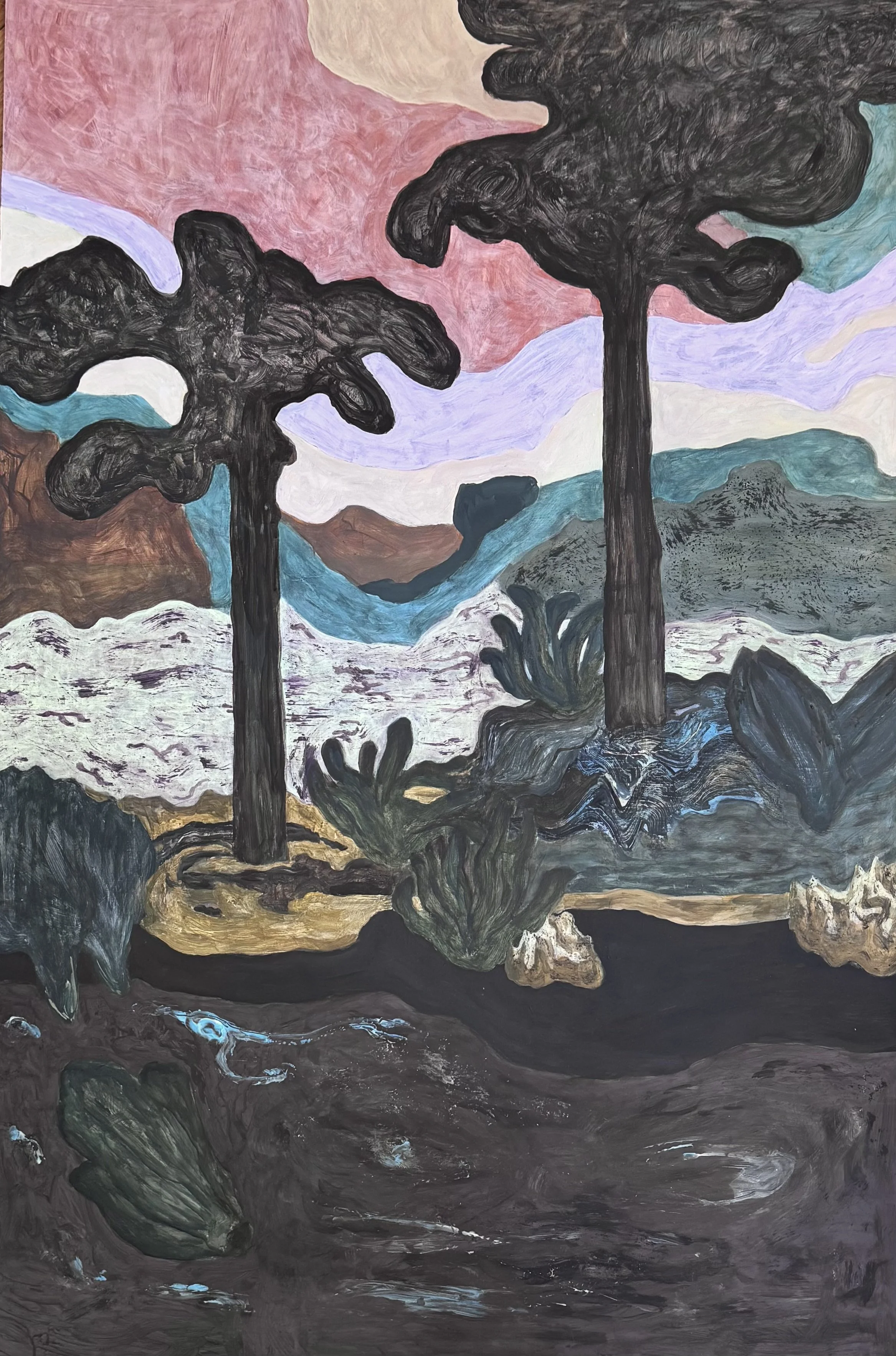 Vegetable garden. Acrylic and Oil on panel. 123x81 cm 