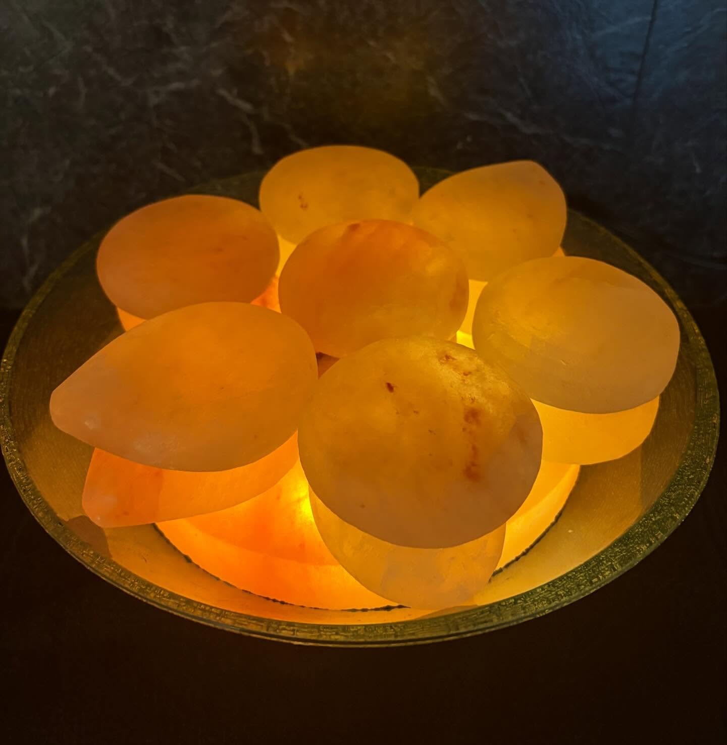 Himalayan salt rocks ready to rub and exfoliate. Come see Johanna!