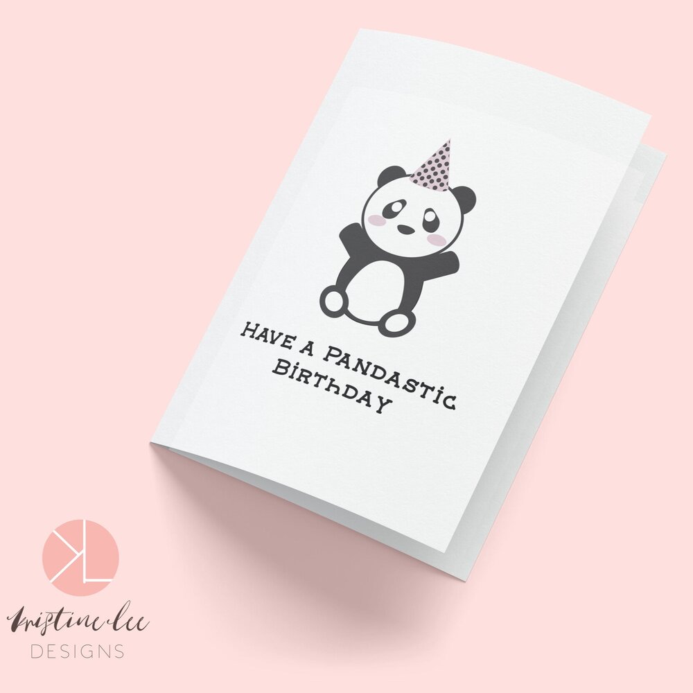 Have A Pandastic Birthday Kawaii Panda Birthday Card Kristine Lee Designs