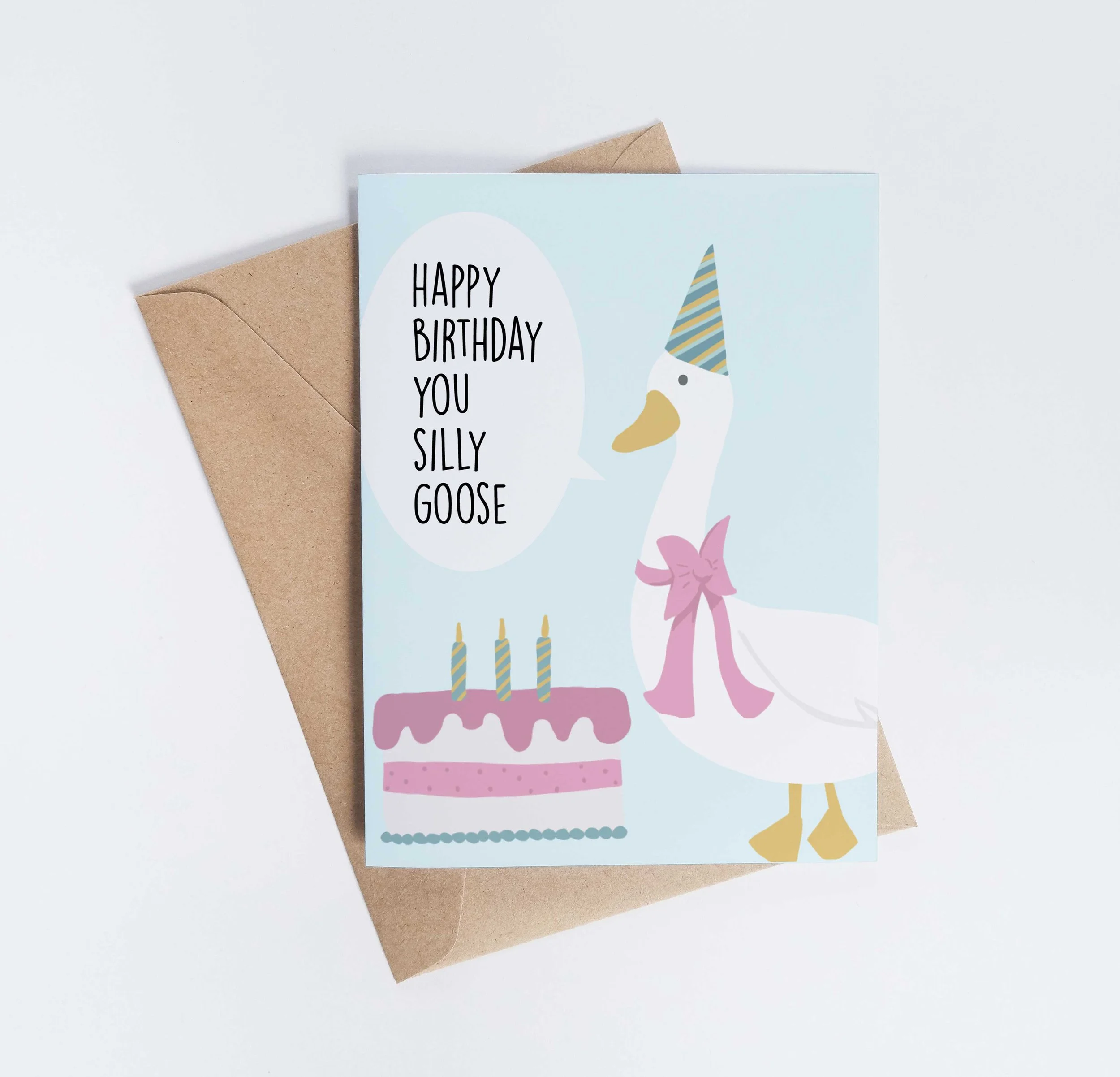 Happy Birthday You Silly Goose Card | Funny Goose Birthday Card | Cute ...