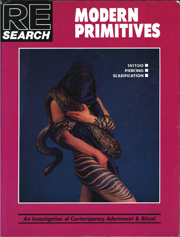 Tattoo book Modern Primitives featuring tribal tattoo