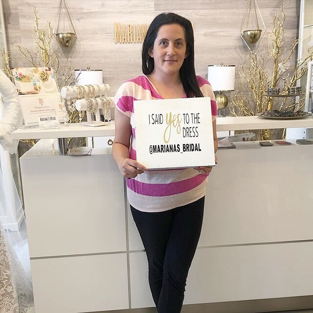 Congratulations to our beautiful bride, Stacey , on saying &quot;yes&quot; to her gorgeous wedding dress right here at @marianas_bridal today! 💕
.
.
.
.
.
.
.
. .
.
#torontobridal #weddingdresses #vaughanwedding #vaughan #4040steeles #bridalwear #co