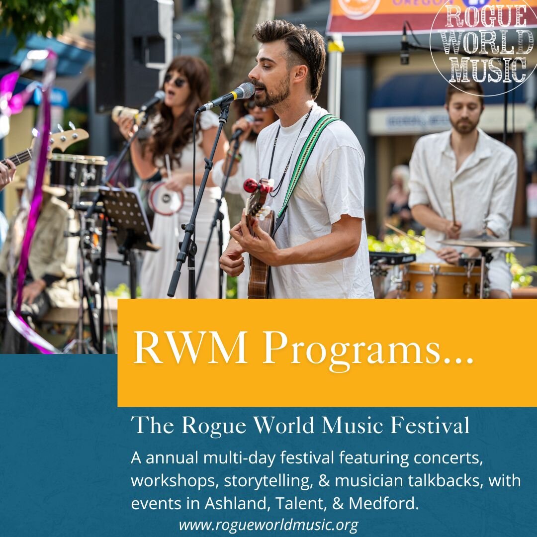 Learn more: www.rogueworldmusic.org ❤

#nonprofit #worldmusic #livemusic #musicfestival #musiceducation #concert #musician #artist #dancer #instagood #southernoregon #oregon #pacificnorthwest #ashlandoregon #talentoregon #phoenixoregon #medfordoregon