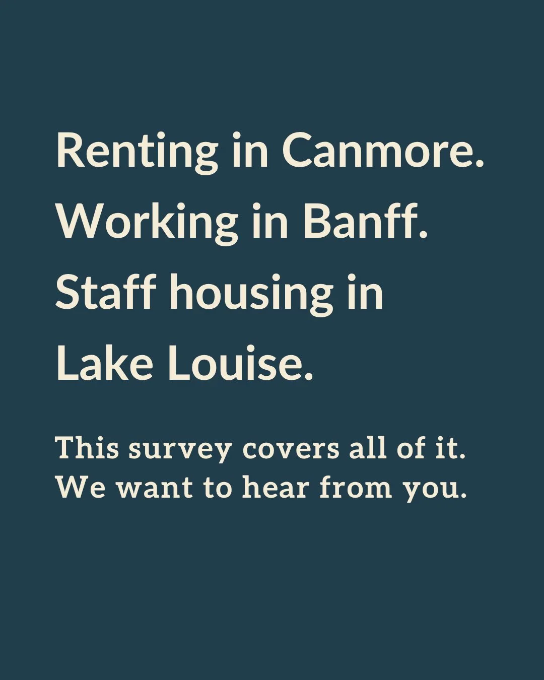 New to the Bow Valley? Your housing experience matters to this research. It&rsquo;s completely anonymous. About 5 minutes. Whether you arrived this spring or five years ago, if you live here, go on the record. Link in bio.⁠