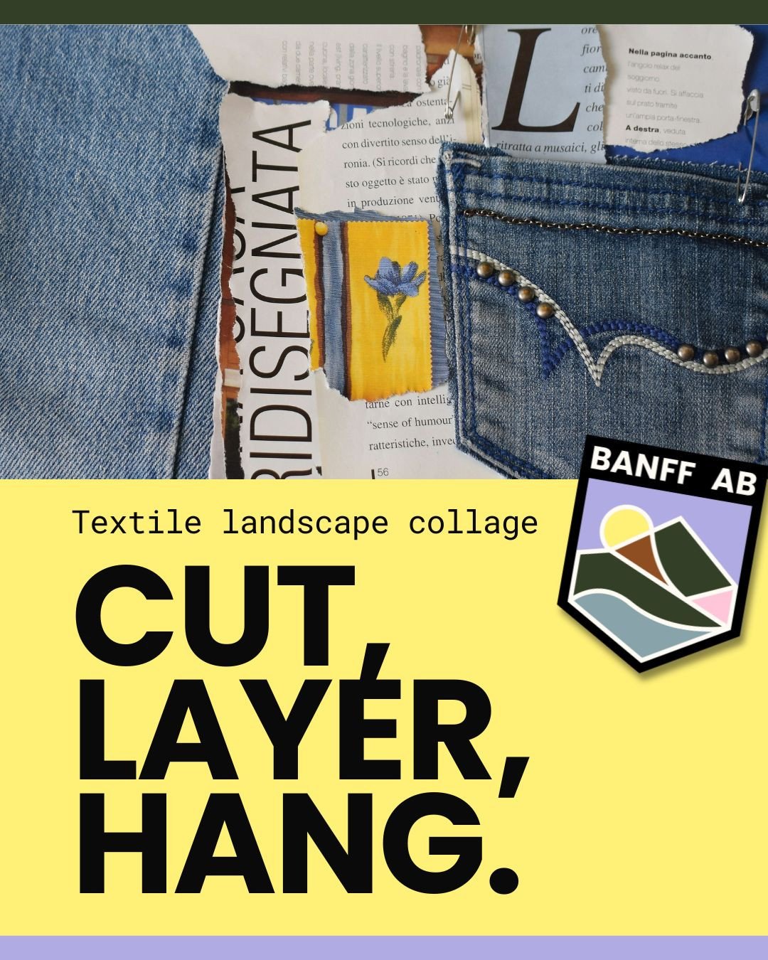 Bad at art? Perfect. Come anyway. 🧵⁠
Reclaimed fabric, a couple of hours, and a little landscape to take home. No experience, no pressure, just the whole community in one room.⁠
Free &middot; all ages &middot; supplies on us. Link in bio to save you