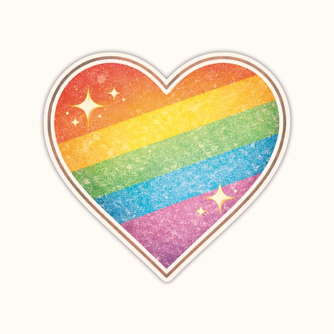 Rainbow Heart Retro - Sticker