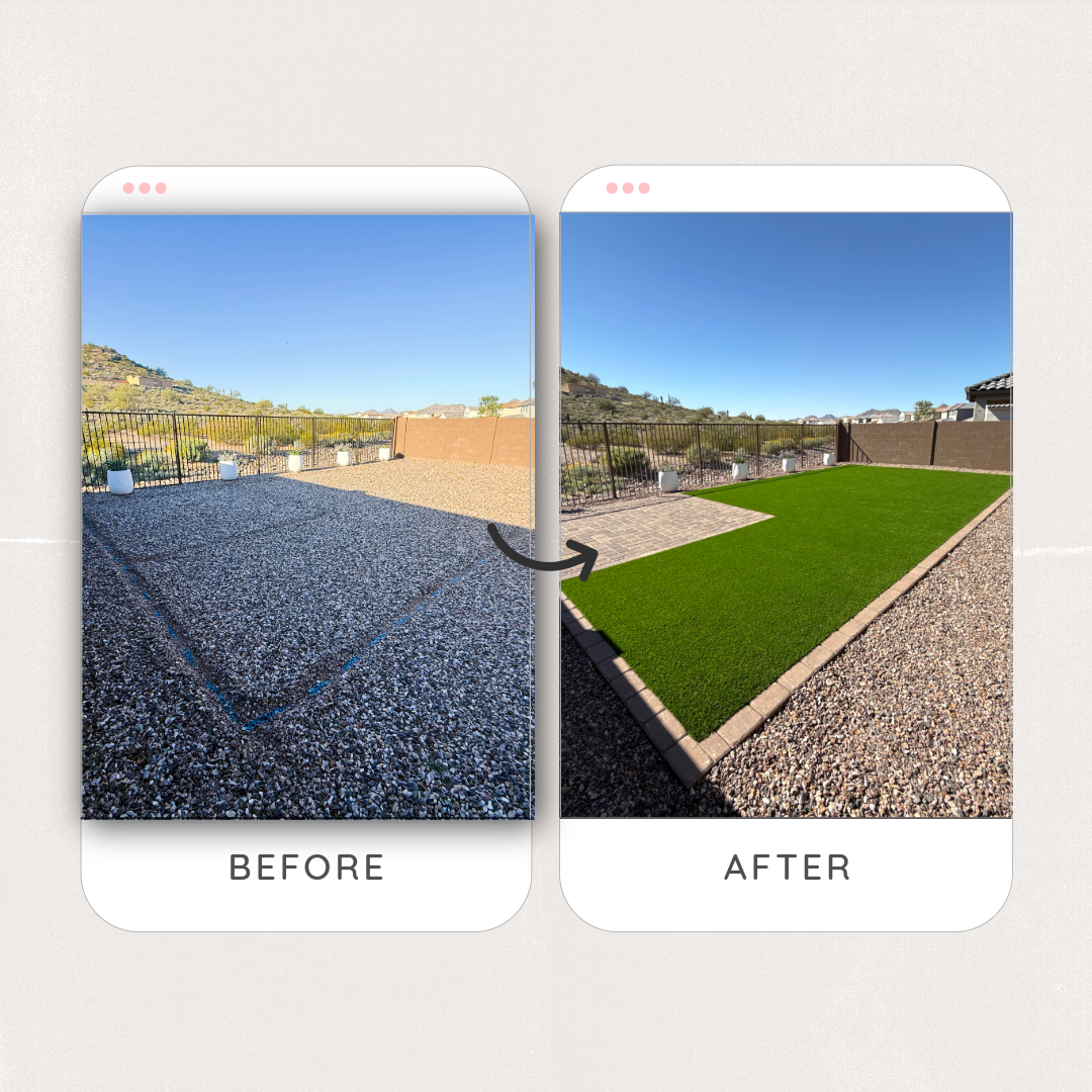 San Tan Valley Queen Creek ARizona turf desert landscape artificial synthetic turf grass removal pet friendly dog happy