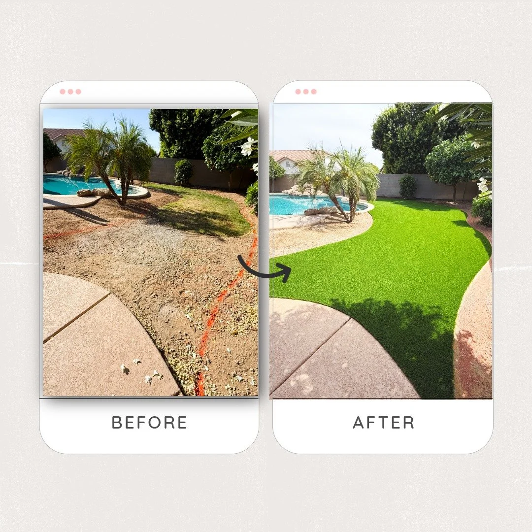 backyard transformation queen creek gilbert mesa turf replacement 