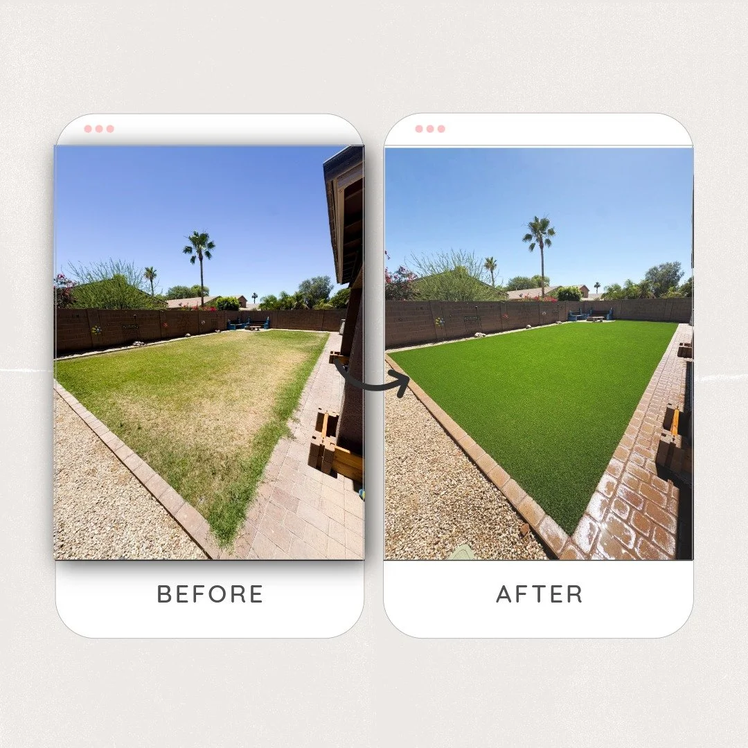 Queen Creek turf fake grass artificial transformation florence arizona san tan valley gilbert mesa 