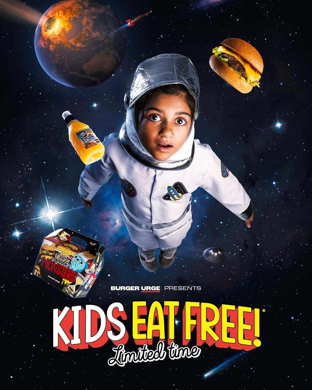 Kids Eat Free... a couple of ways you could go here. For a non-traditional brand we chose the non-traditional route. A fun idea with a great attention to detail on the execution. Very proud of the team effort here!