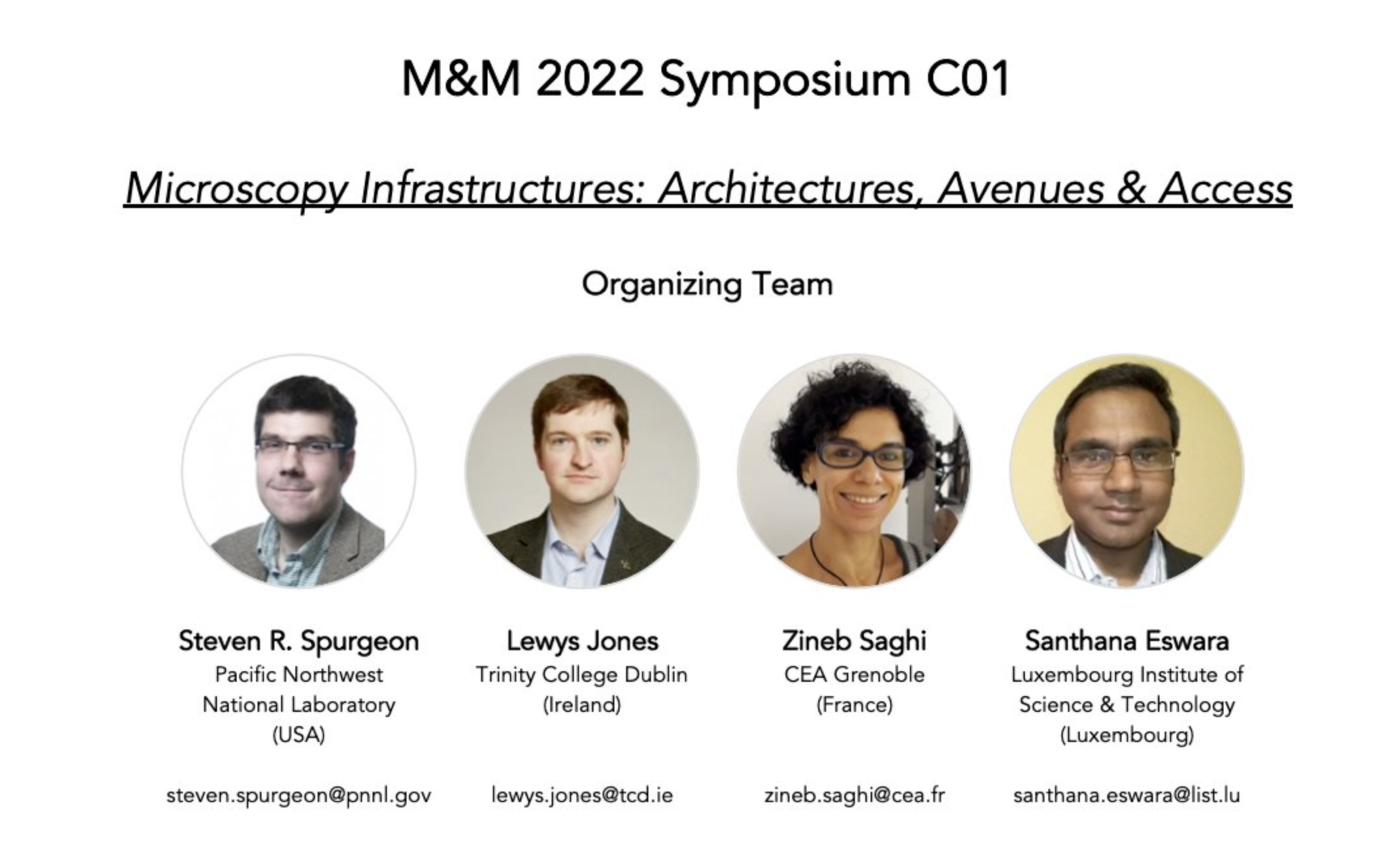 Microscopy Infrastructure Symposium at M&amp;M 2022
