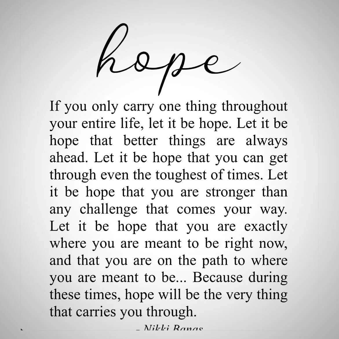 Hope has been weaved into my life in so many ways. Through my Grandma (Hope) who is alive at 101 and is one tough tamale. I carried my baby girl whose middle name is Hope. My constant reminder even through this breast cancer, hope carries me #hope #f