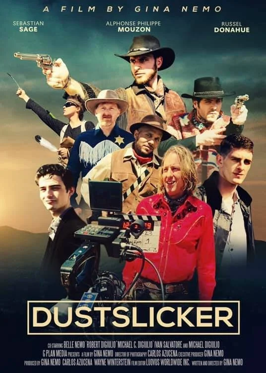 Poster for Dustslicker featuring Russel Donahue and cast in western setting