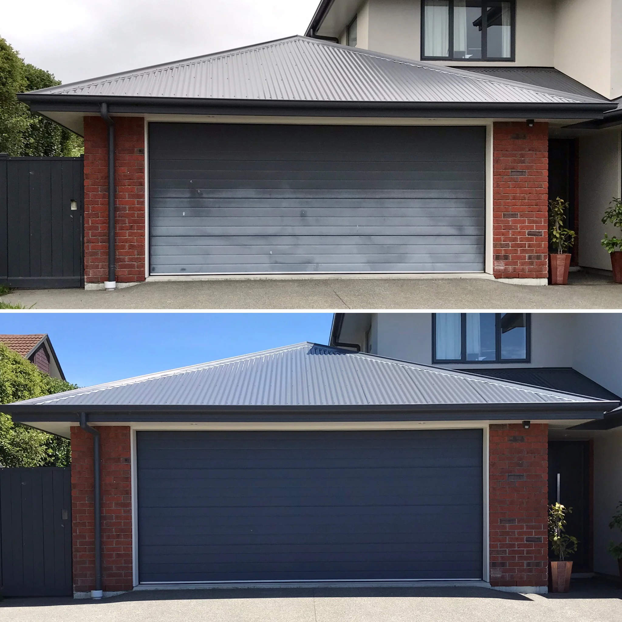 This east facing garage door in Christchurch was a source of frustration for its owners until our applicator was able to remove the oxidisation and re-coat the door with Nano-Clear®. When a surface is this heavily oxidised, cleaning and polishing ha…