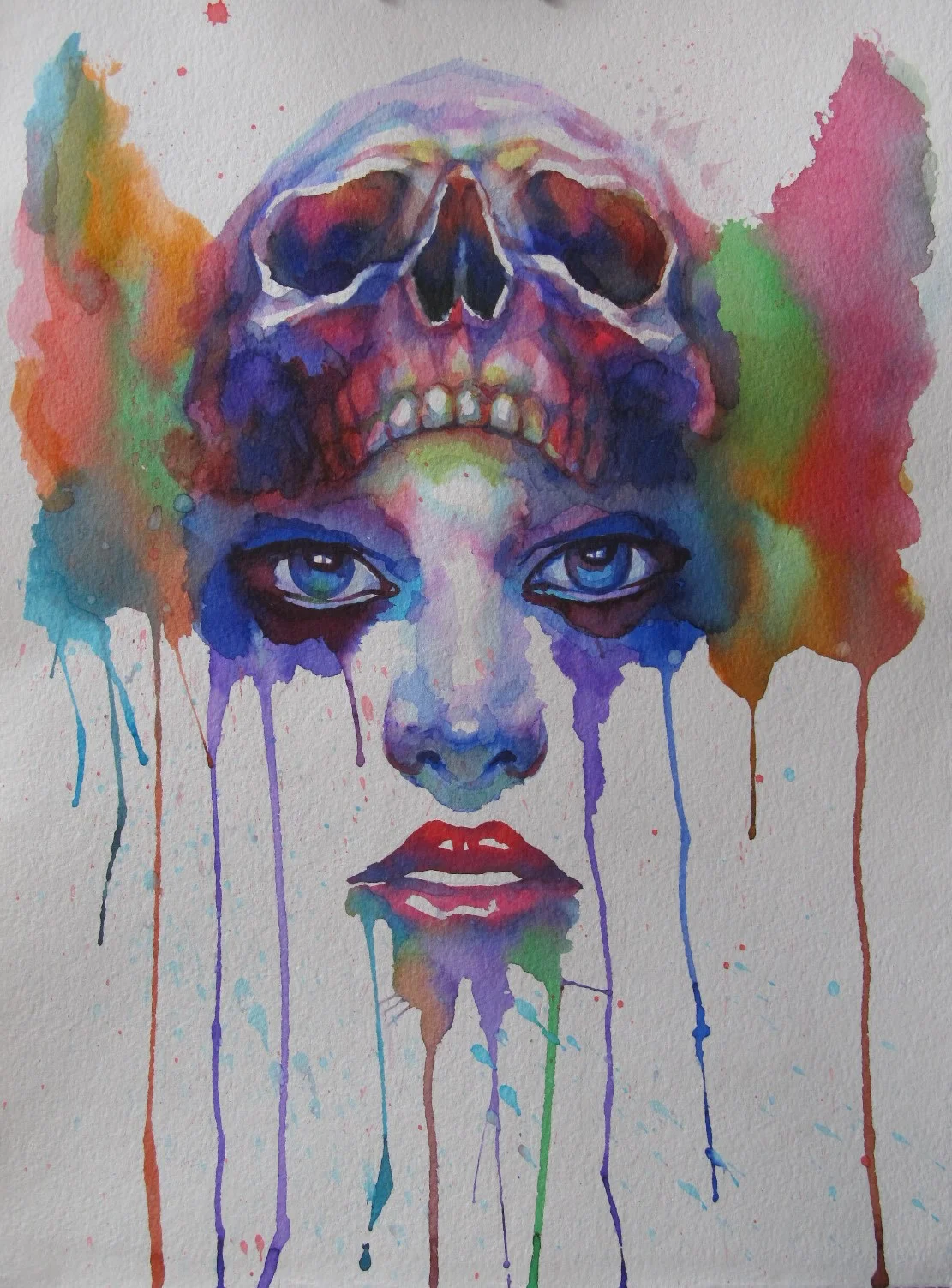 girl  skull  butterfly