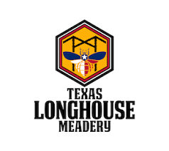 Hex image with a bumblebee followed by the words Texas Longhouse Meadery