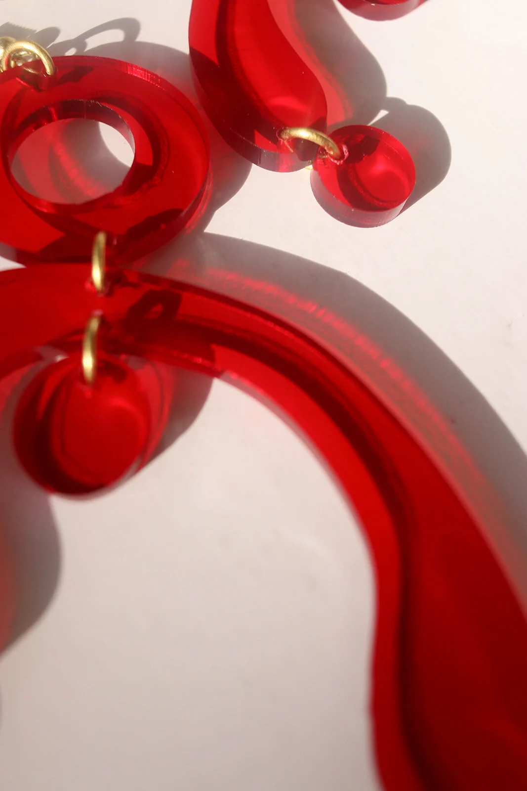 Wishbone Red Earrings