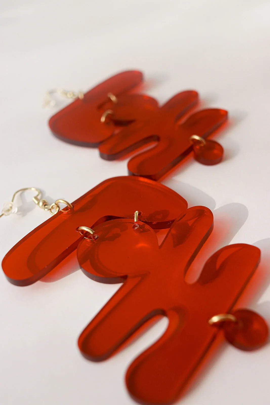 Red Sun Shield Earrings`