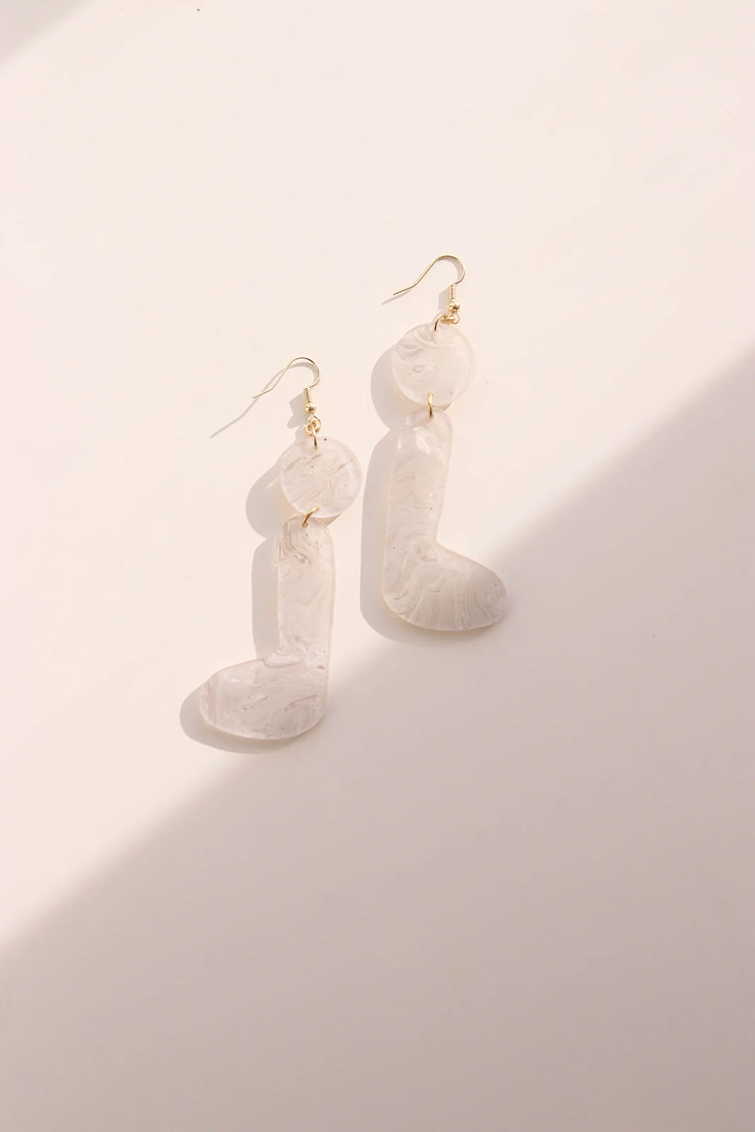 Ghost Ice Puck Earrings