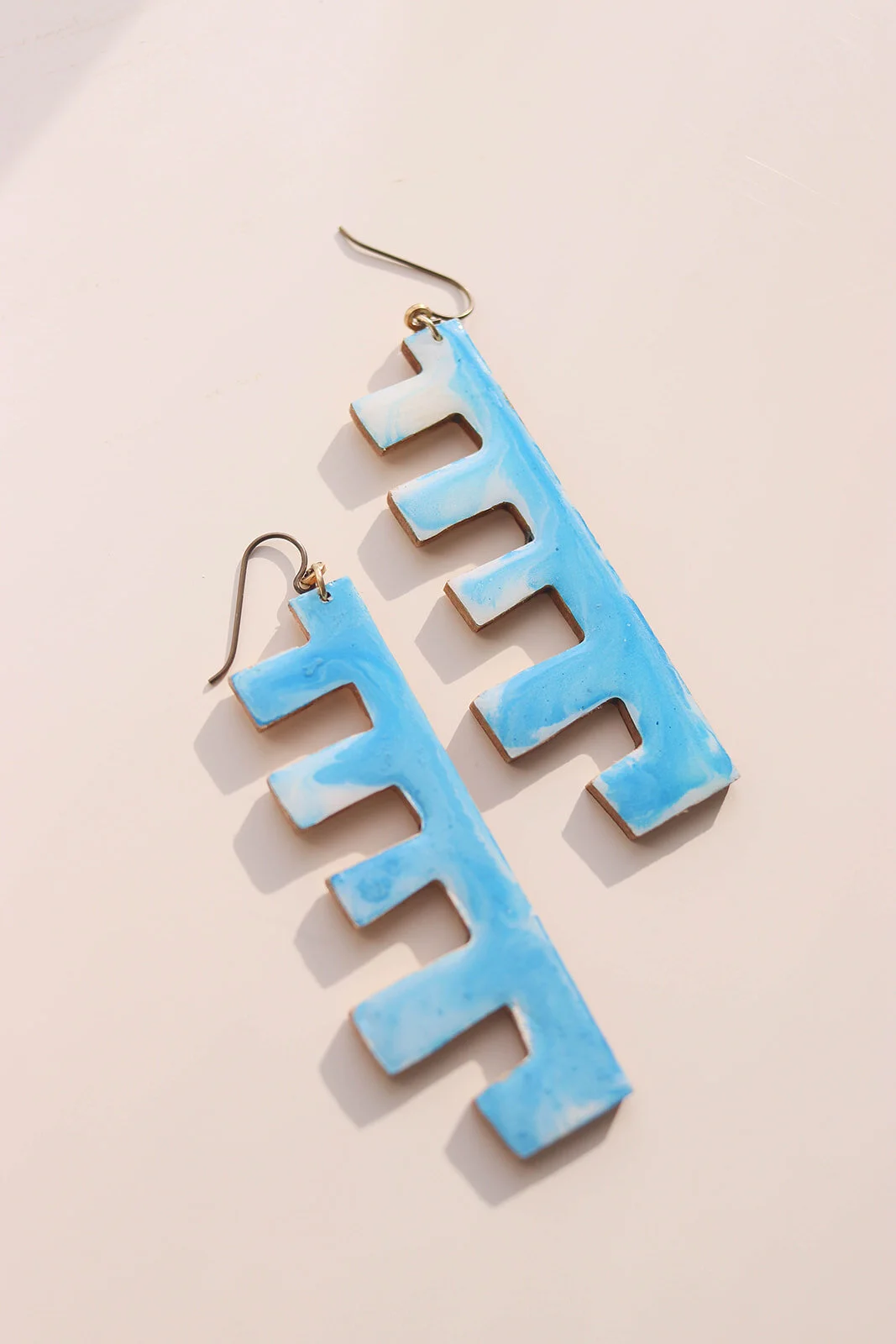 Marbled Snaggle Tooth Earrings
