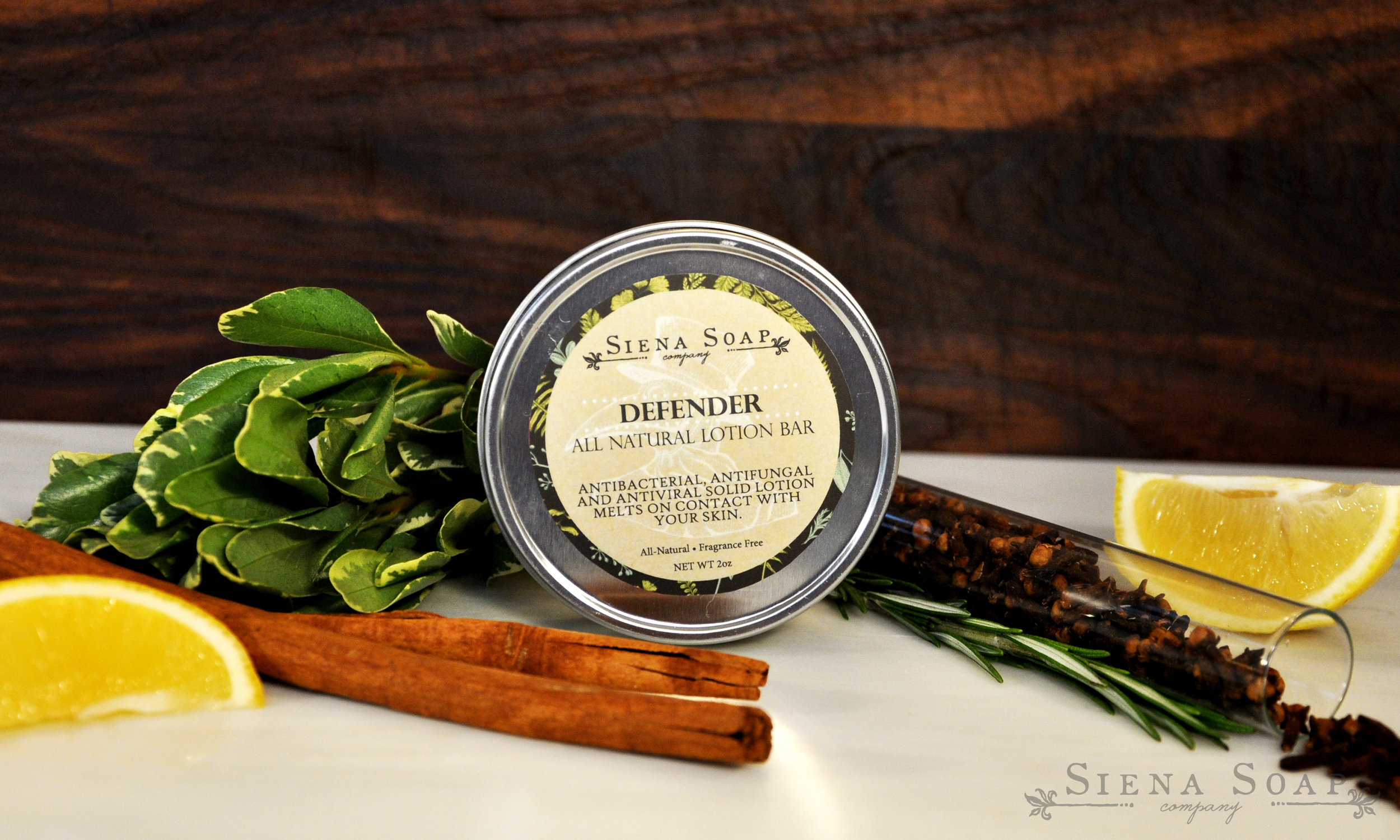 DEFENDER (FORMALLY KNOWN AS FOUR THIEVES) LOTION BAR — Siena Soap Company