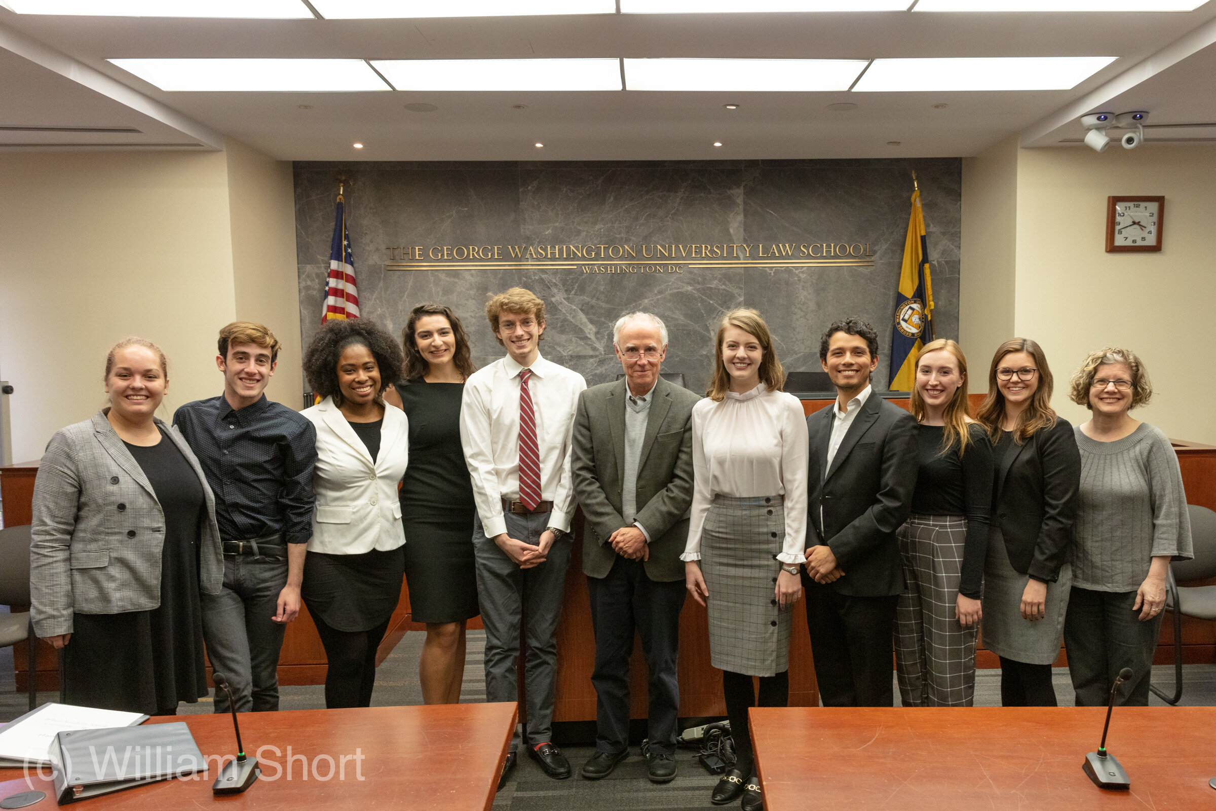 David Cortright and students with faculty who performed reenactment of Cortright V. Resor