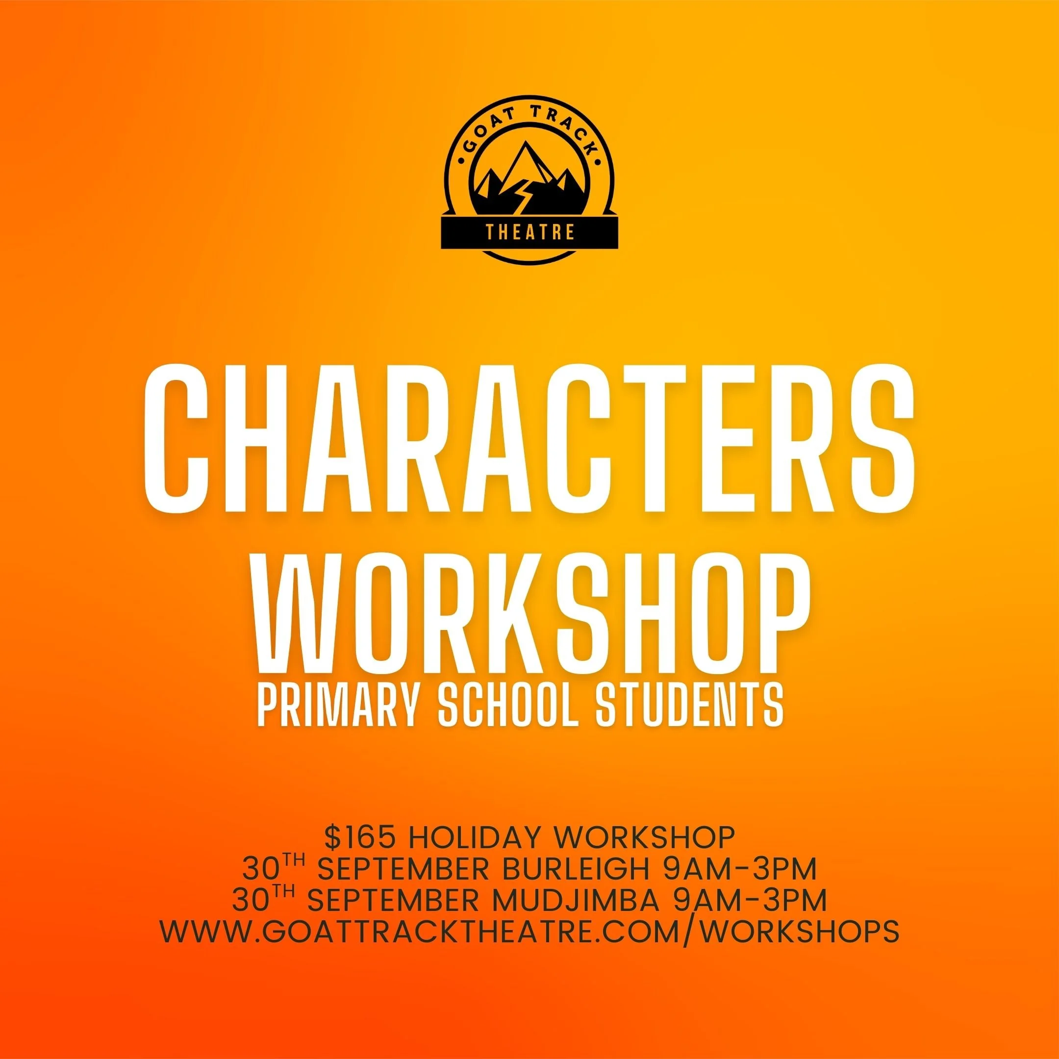 CHARACTERS WORKSHOP (PRIMARY SCHOOL STUDENTS) SEPTEMBER