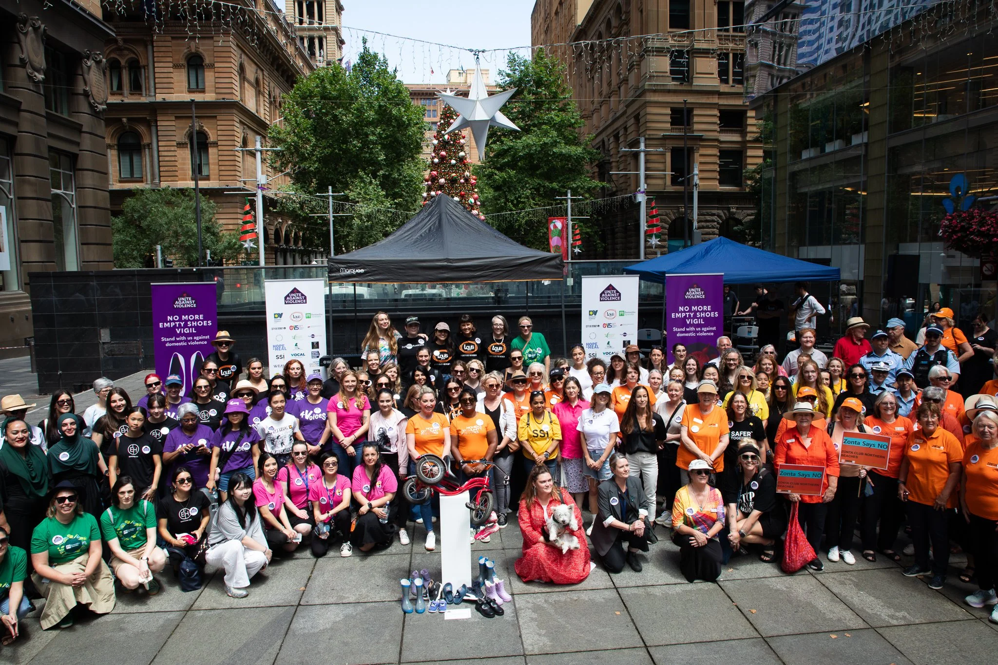 Representatives of the collective at the Empty Shoes vigil.