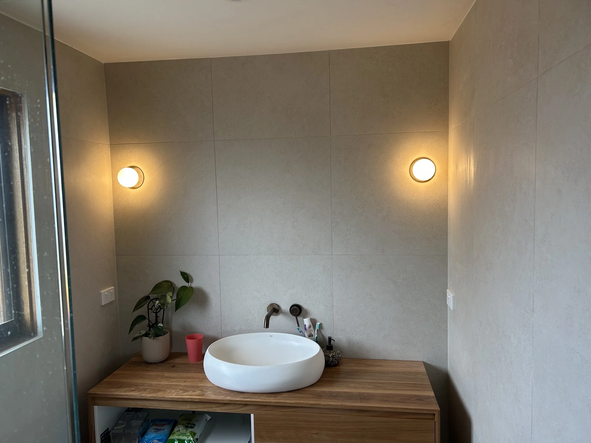 St Helena Powder Room and Laundry Renovation – Modern Lighting Upgrade