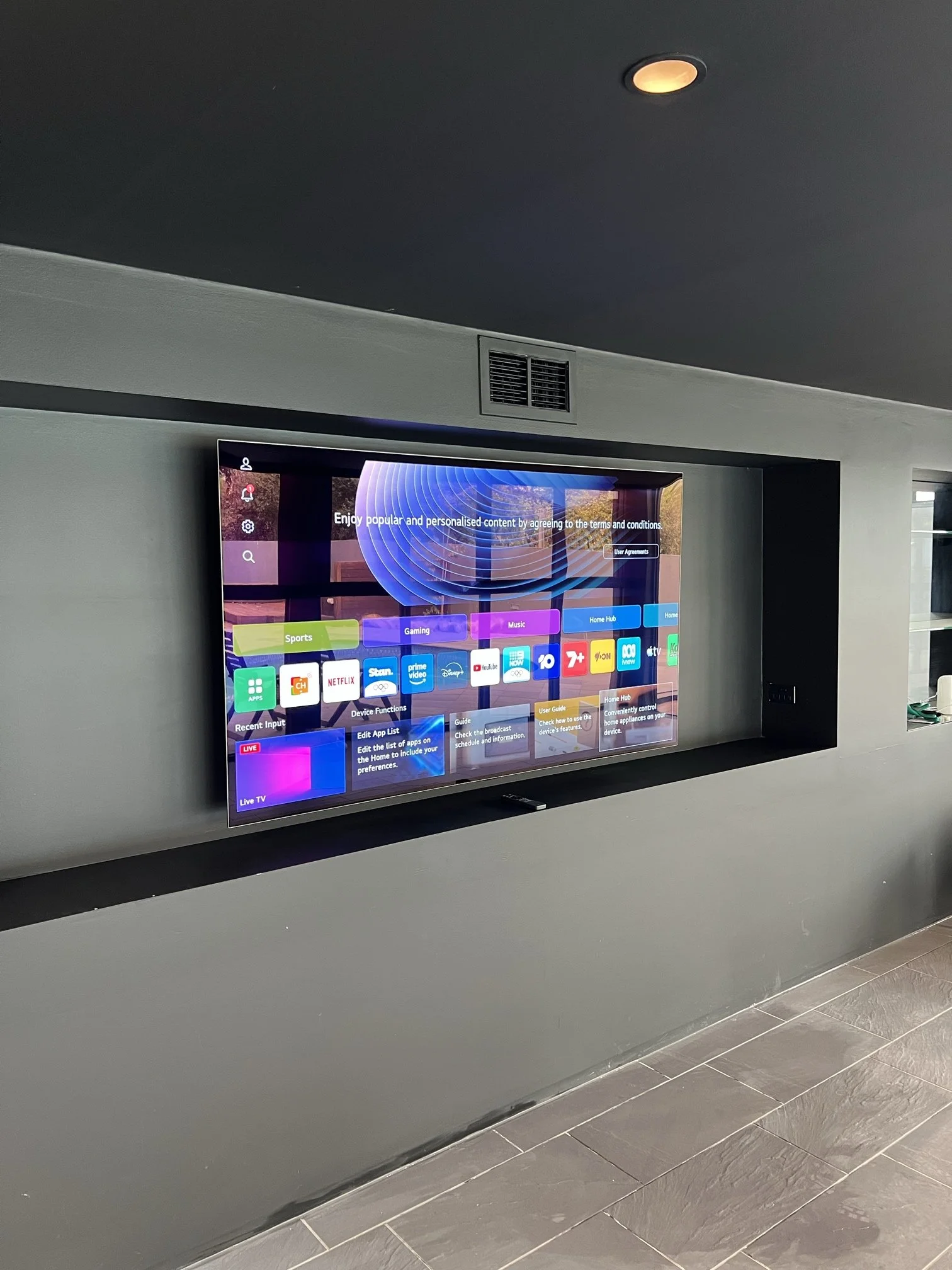 77” Recessed TV Installation in Greensborough – A Clean, Cable-Free Finish