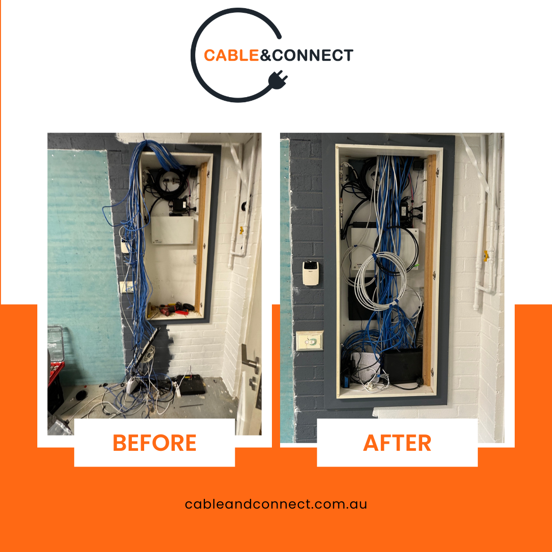 Home Data Cabling &amp; Network Cabinet Clean-Up in Macleod | Cable &amp; Connect