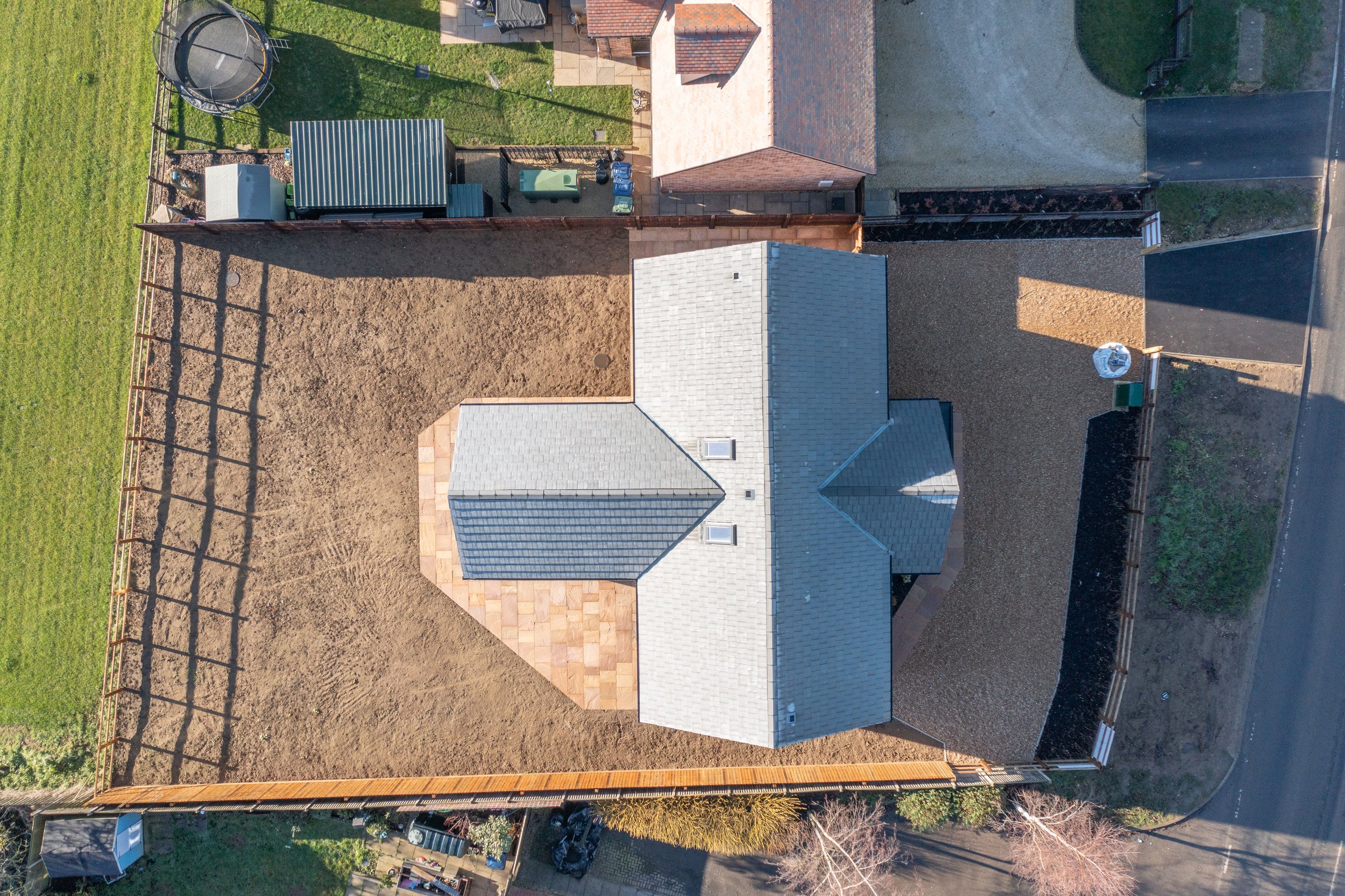 Aerial view - - new 5 bedroom home, Wilburton, Cambridgeshire.